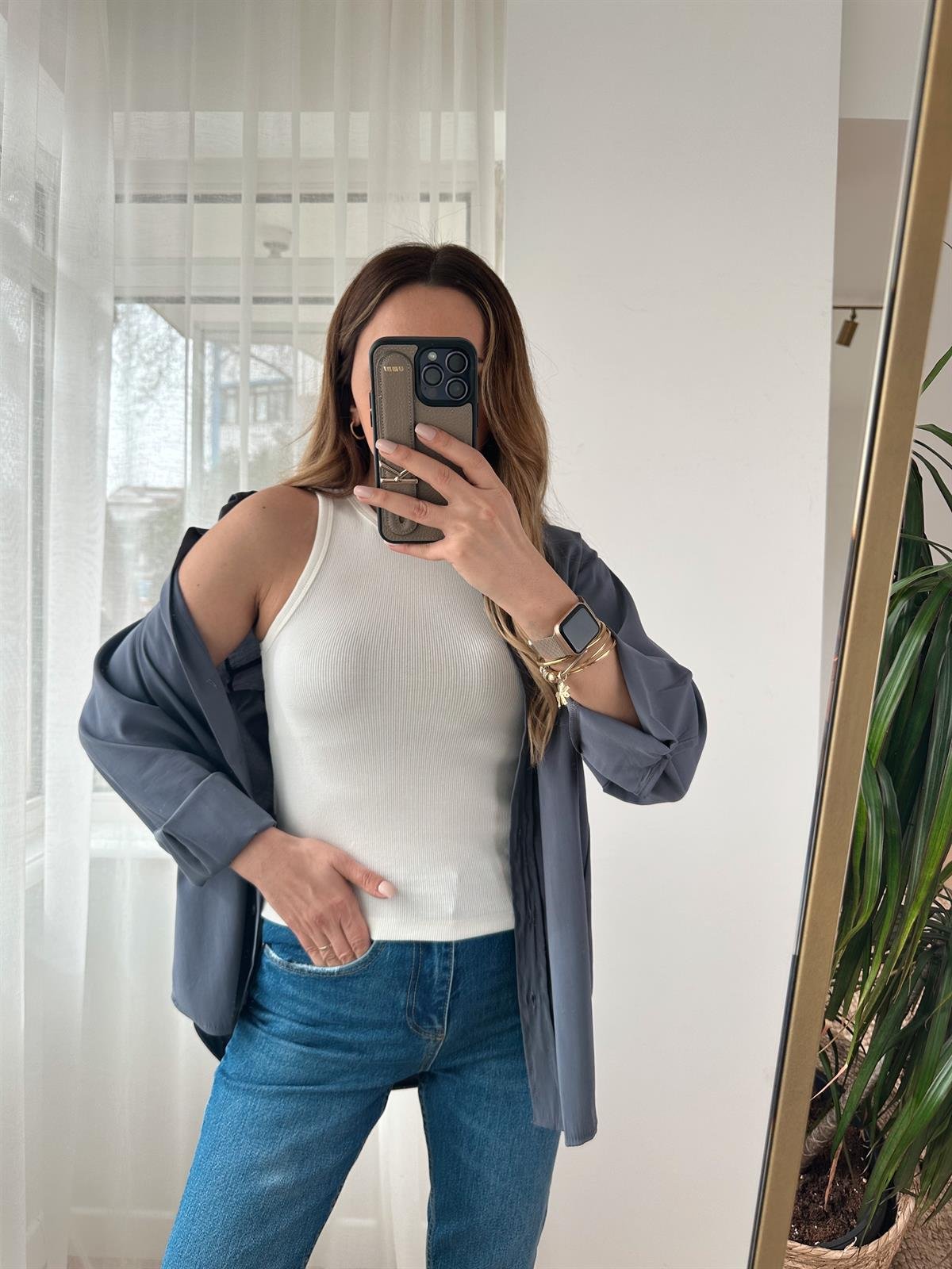 KAROL EKRU FİTİLLİ ATLET