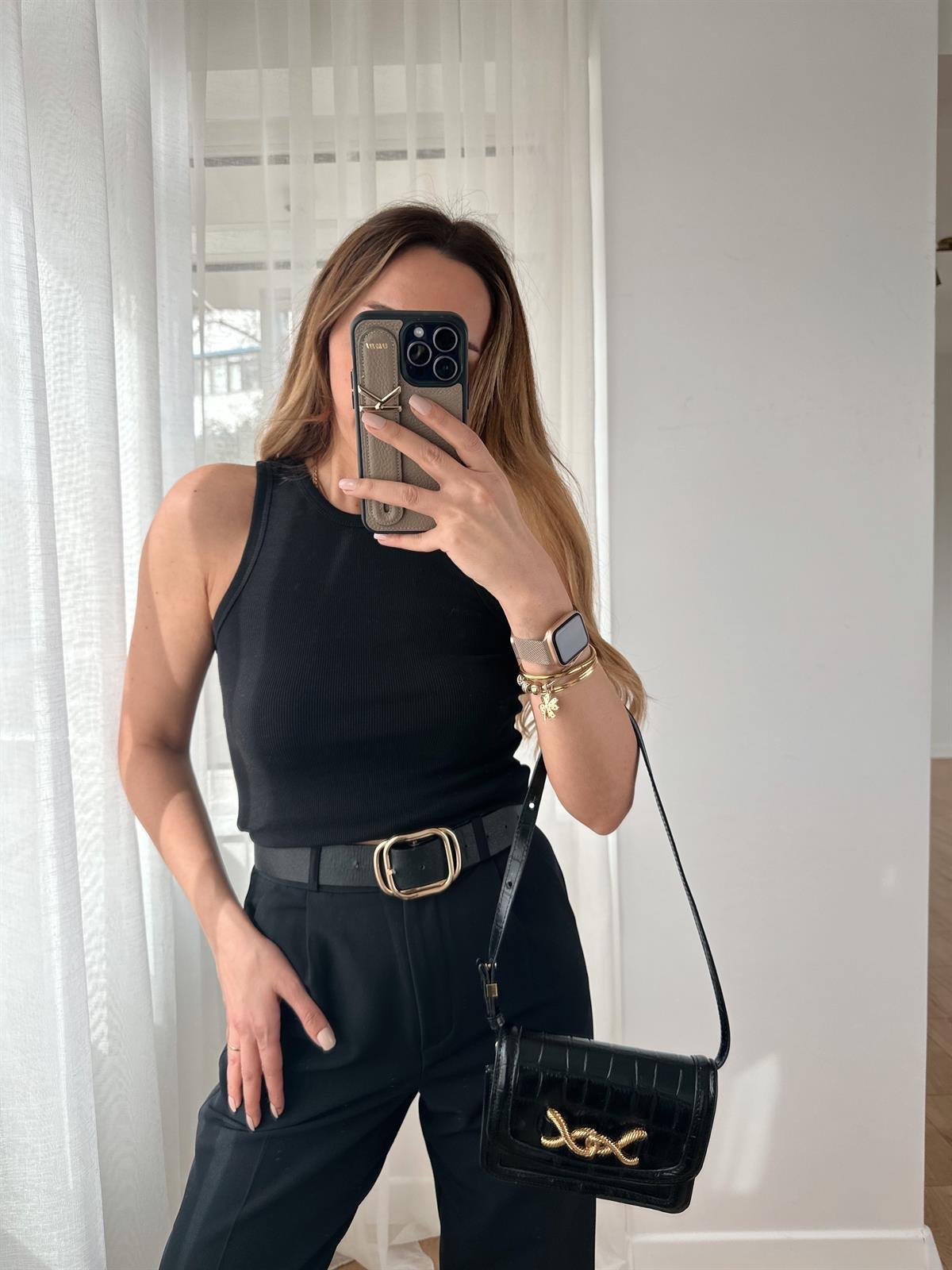 KAROL SİYAH FİTİLLİ ATLET