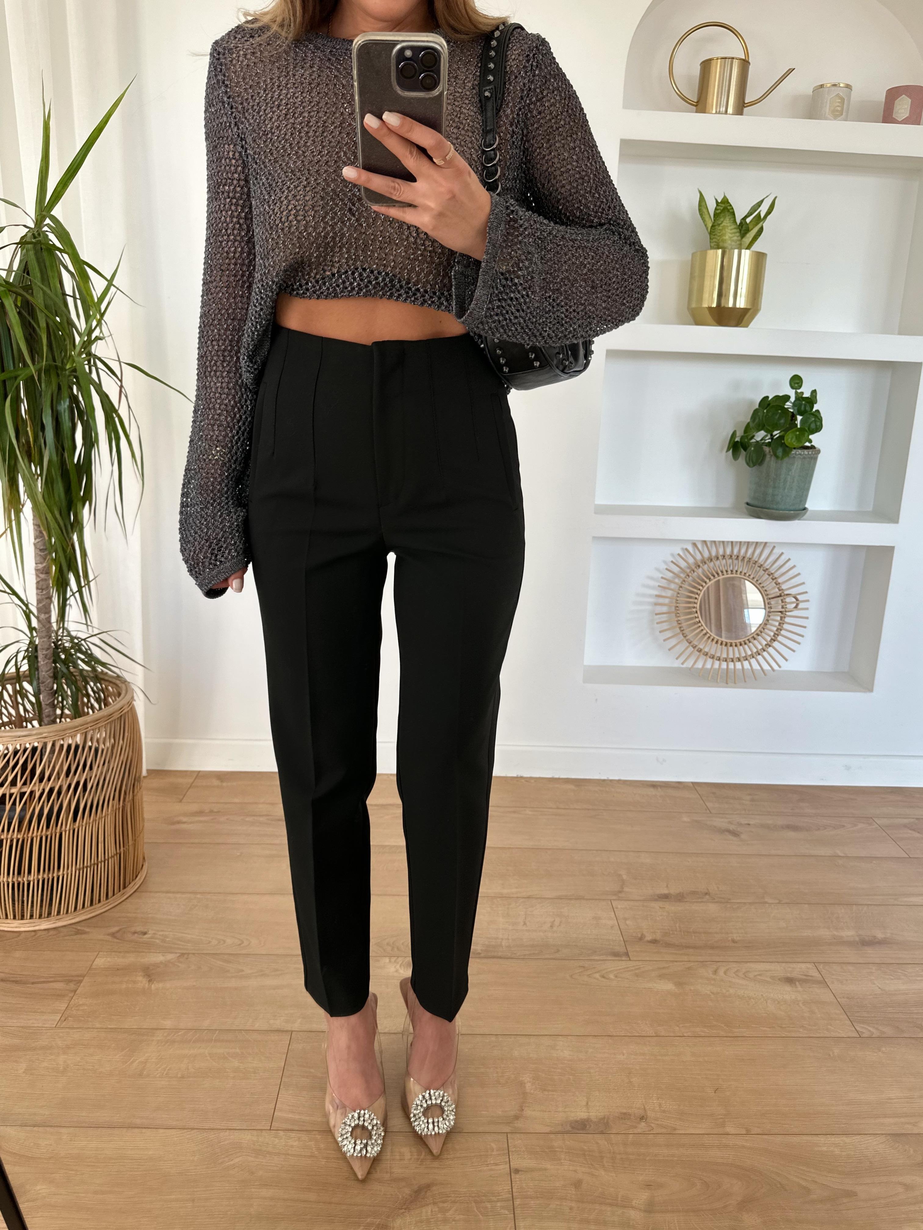 KAROL SİYAH FLATOLU PANTOLON