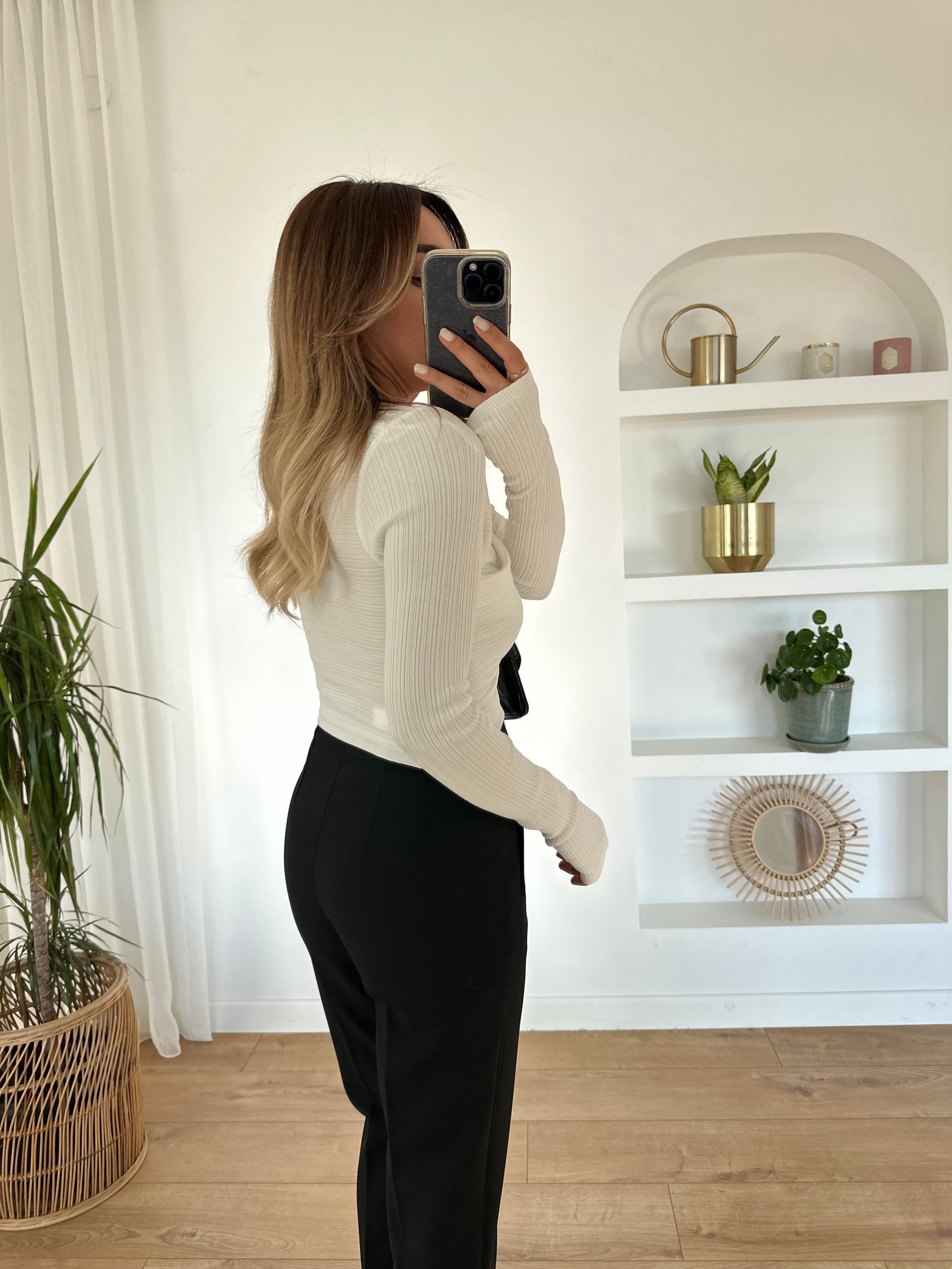 KAROL SİYAH FLATOLU PANTOLON