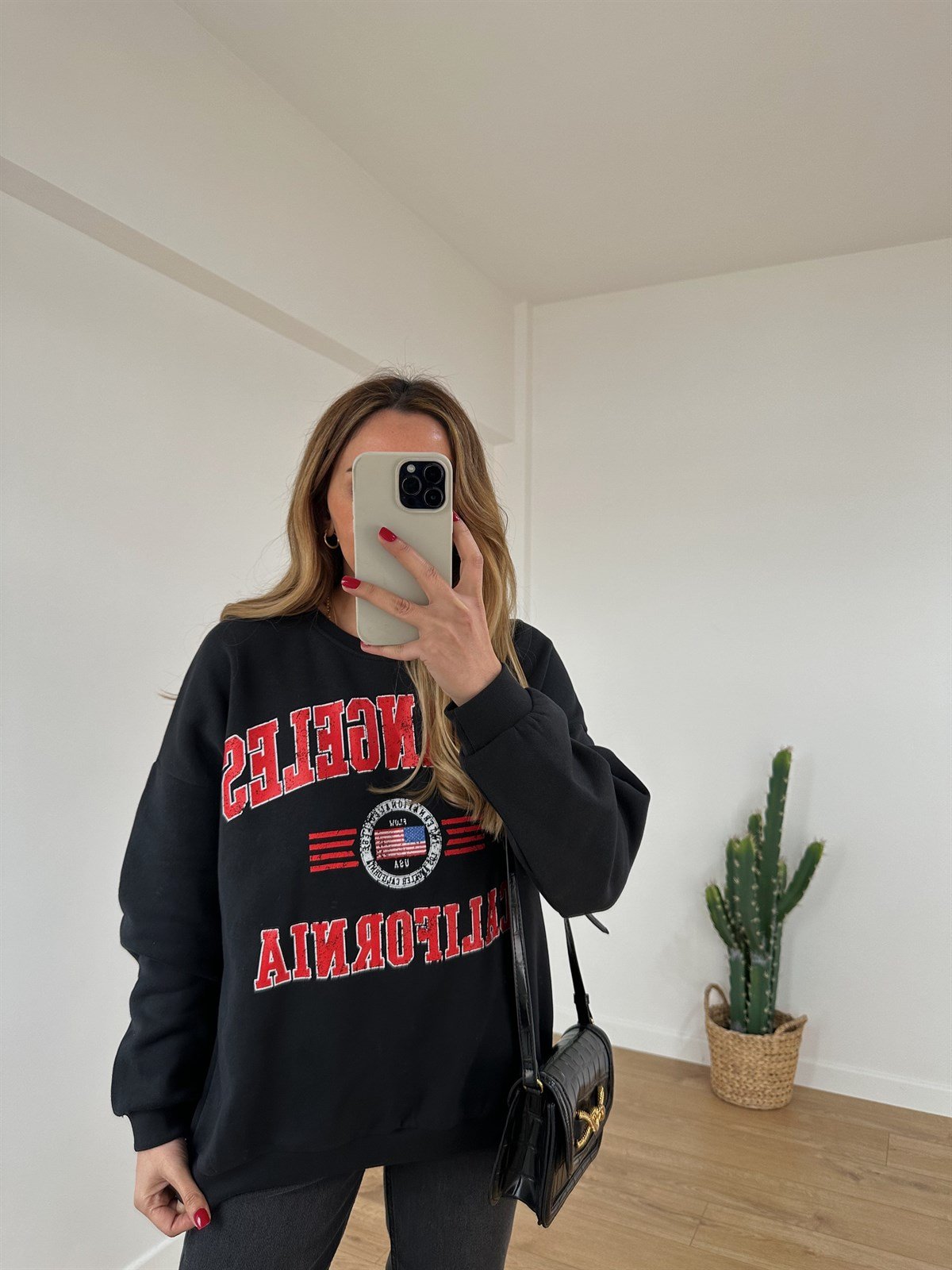 KOYU FÜME BASKILI SWEAT