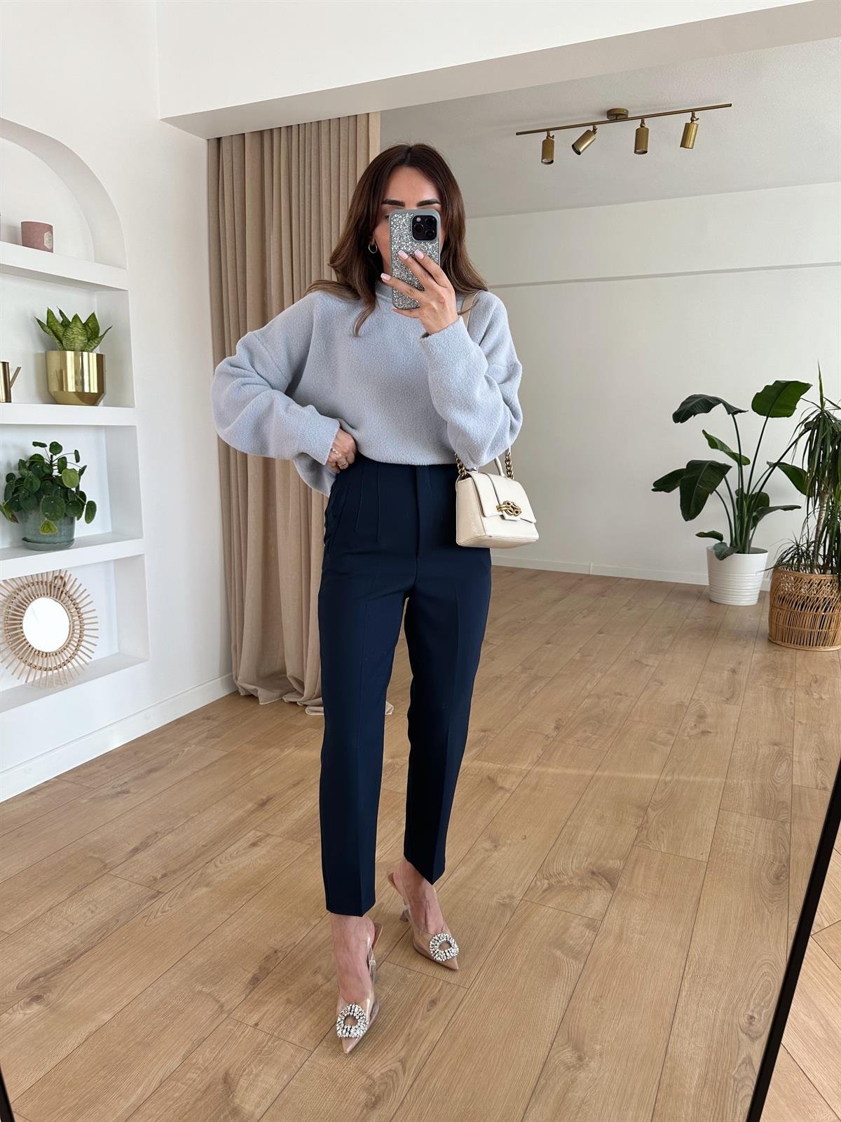 KOYU LACİVERT FLATOLU PANTOLON