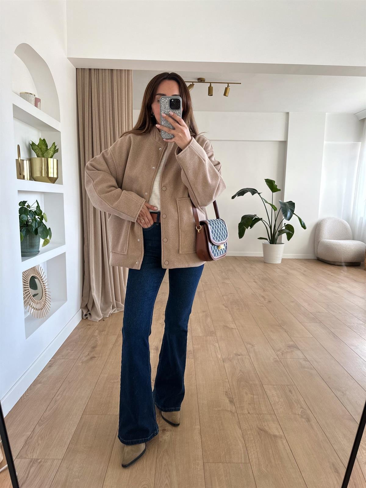 KOYU VİZON  ASTARLI OVERSIZE CEKET