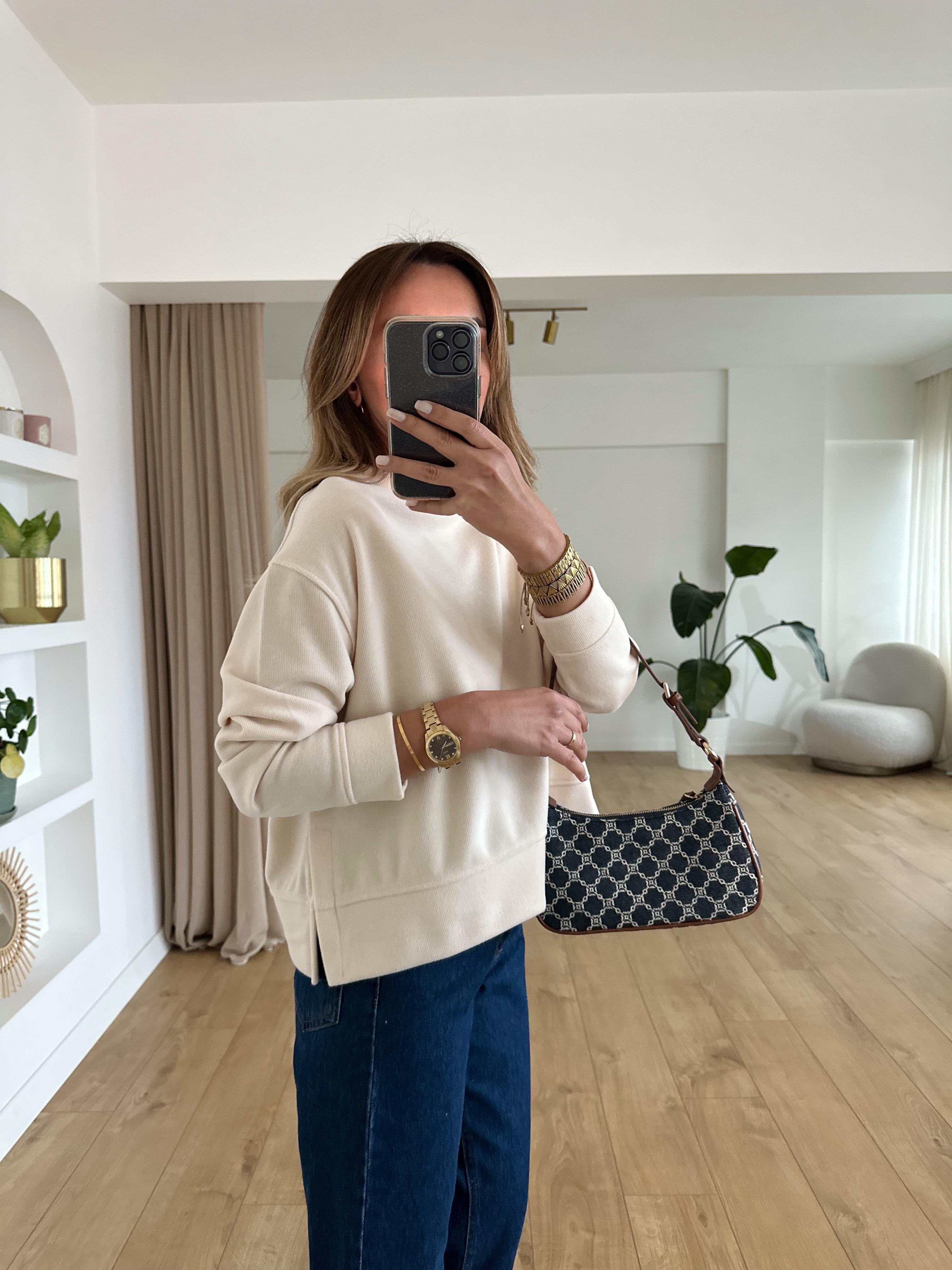 KREM  FİTİLLİ YANI YIRTMAÇLI SWEAT