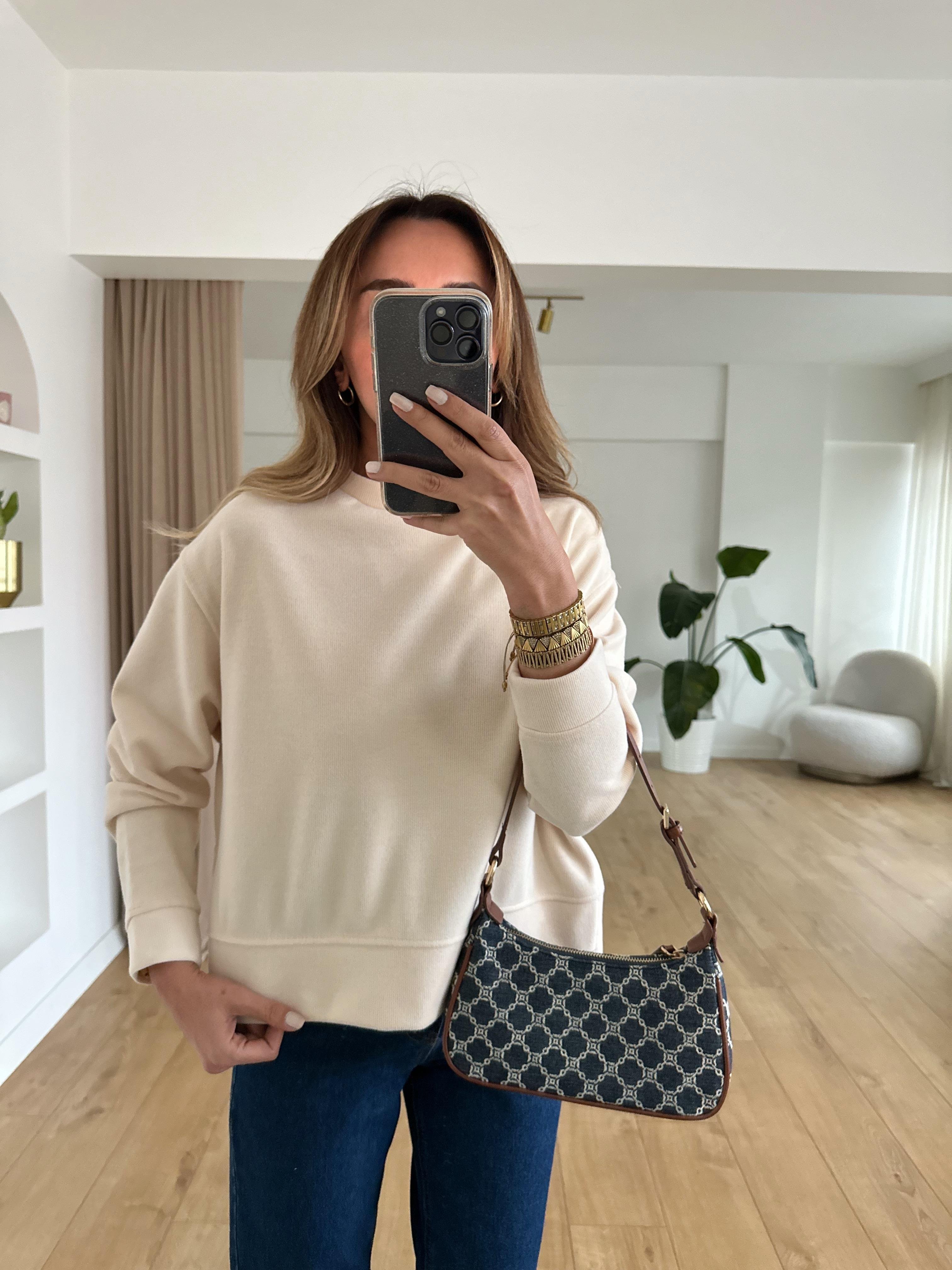 KREM  FİTİLLİ YANI YIRTMAÇLI SWEAT