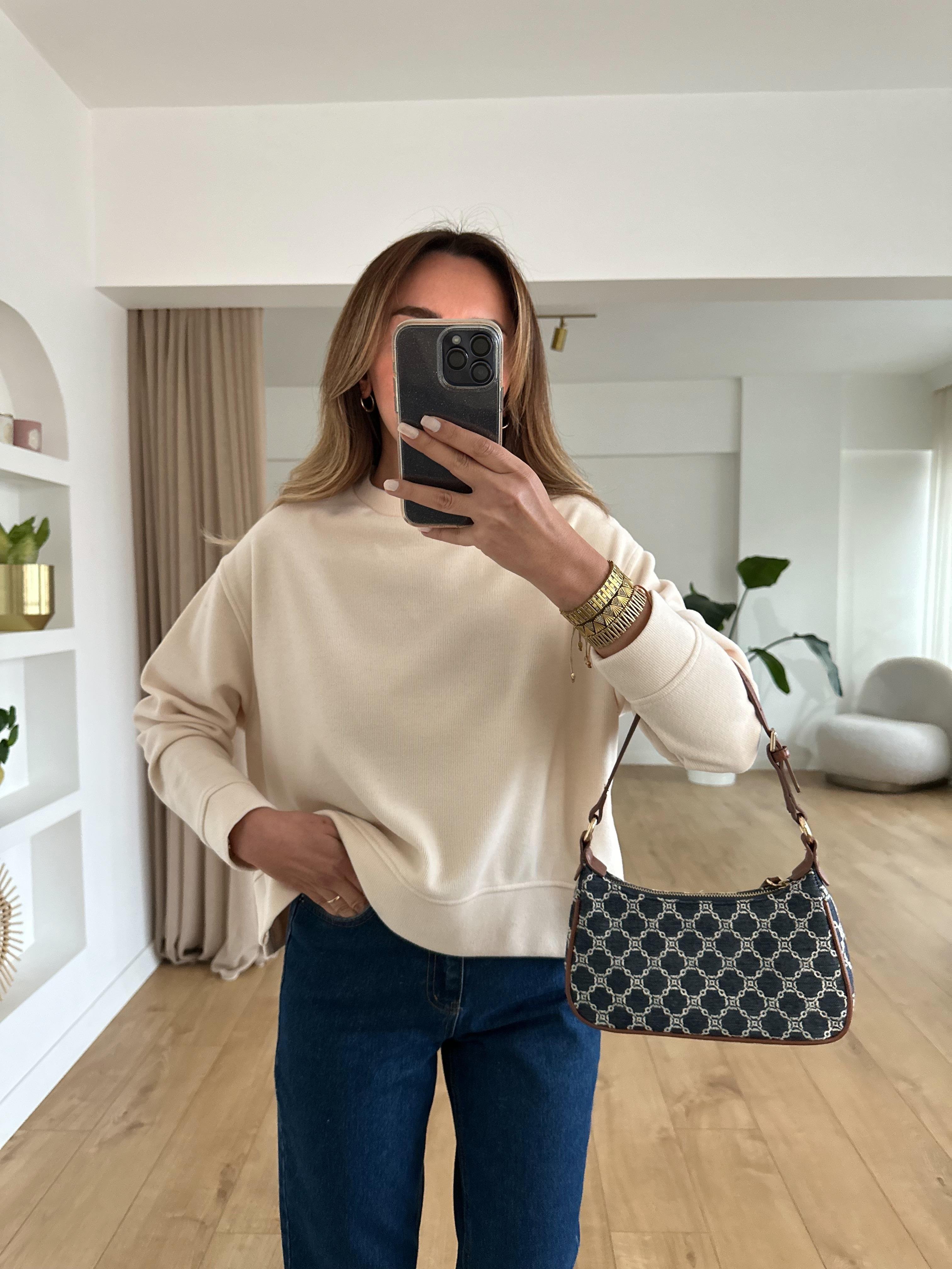 KREM  FİTİLLİ YANI YIRTMAÇLI SWEAT
