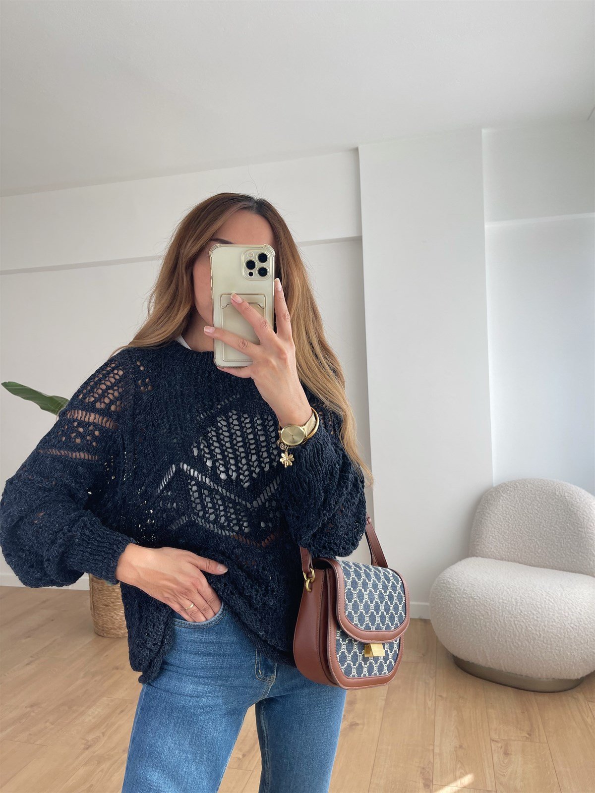 LACİVERT  AJURLU TRİKO