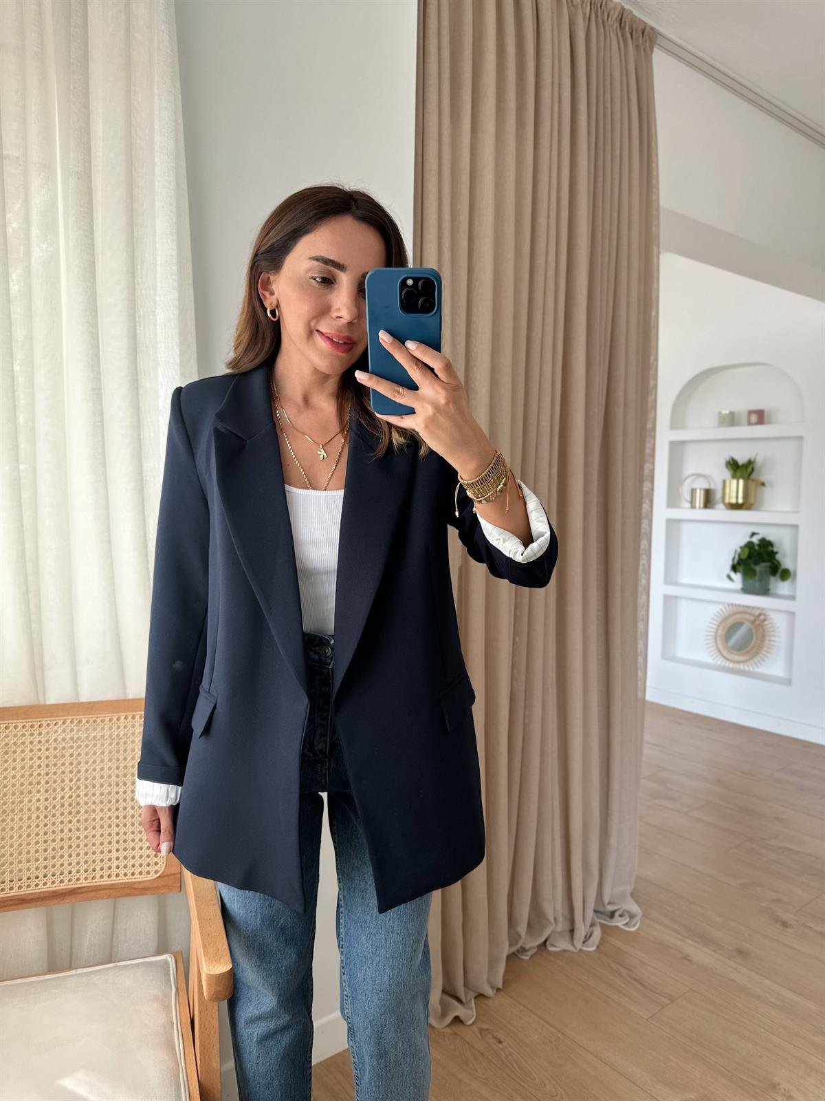 LACİVERT ASTARLI OVERSIZE PREMIUM CEKET