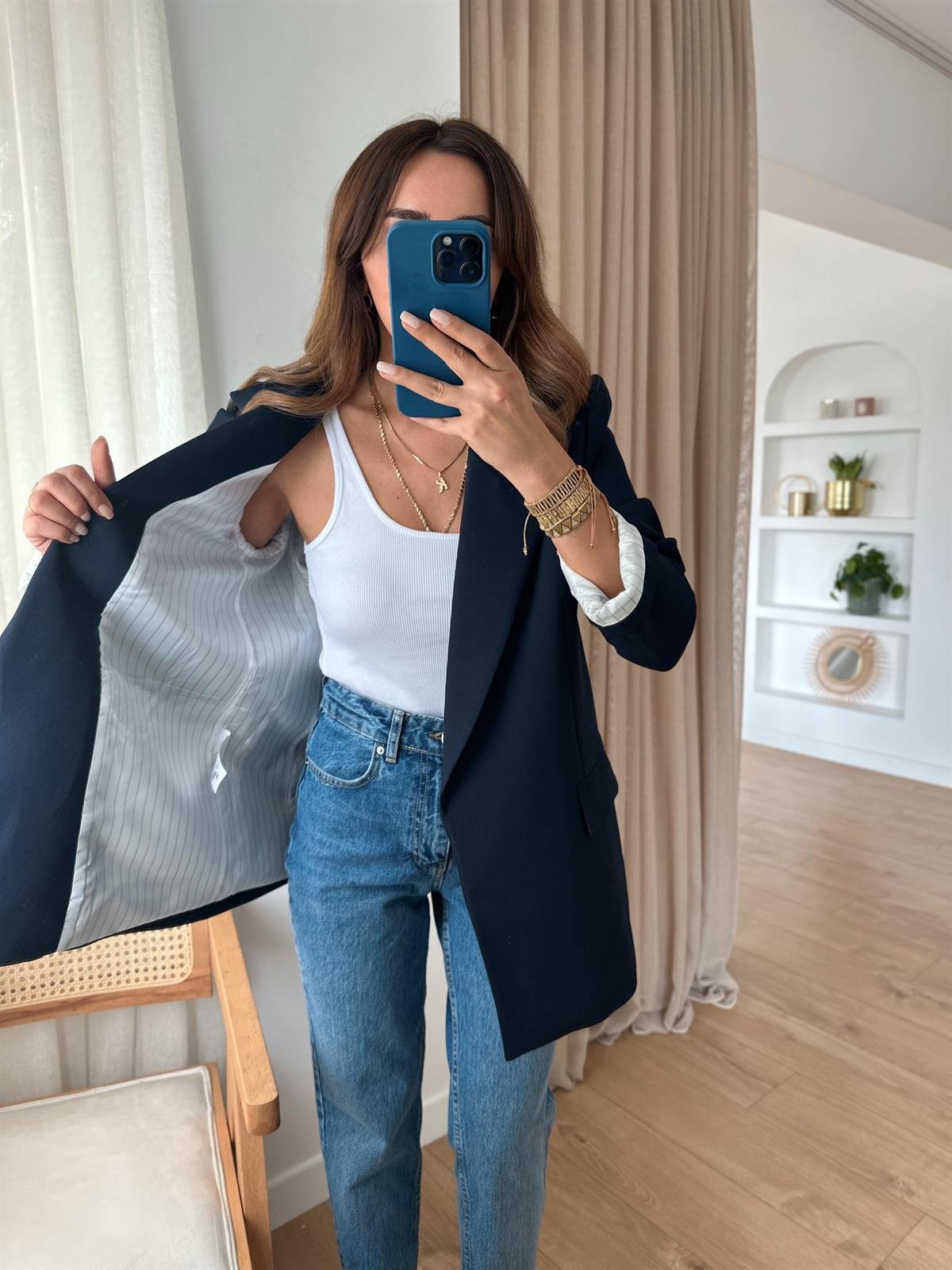 LACİVERT ASTARLI OVERSIZE PREMIUM CEKET