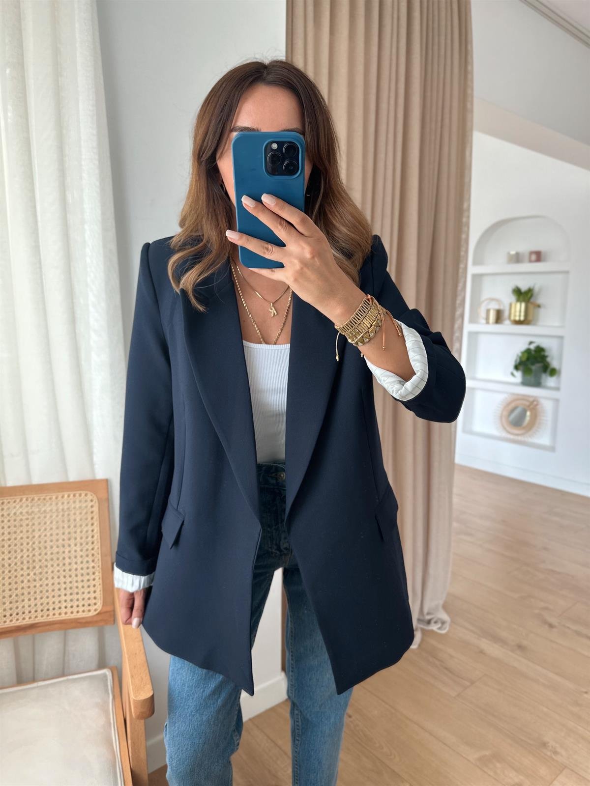 LACİVERT ASTARLI OVERSIZE PREMIUM CEKET