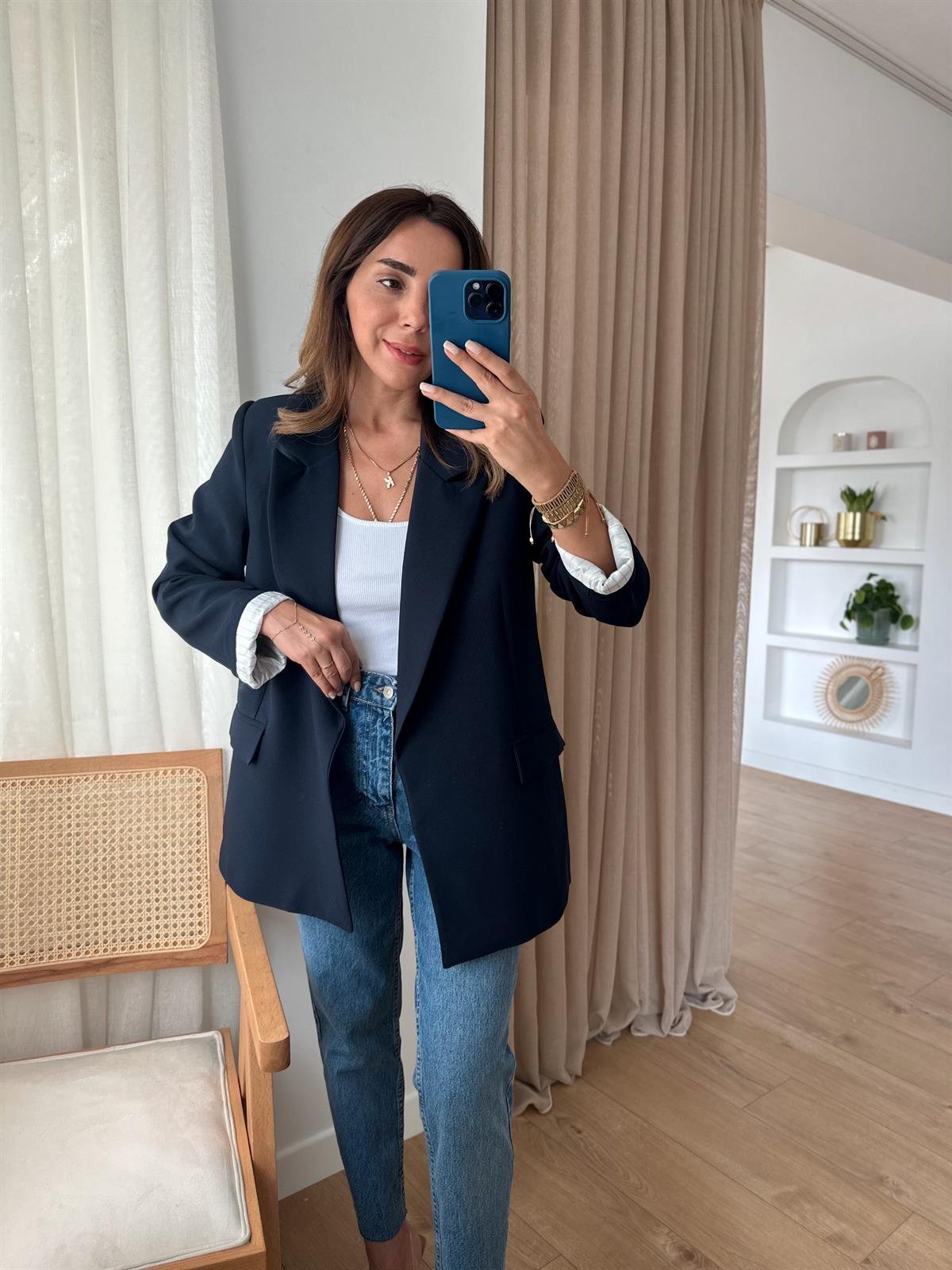 LACİVERT ASTARLI OVERSIZE PREMIUM CEKET