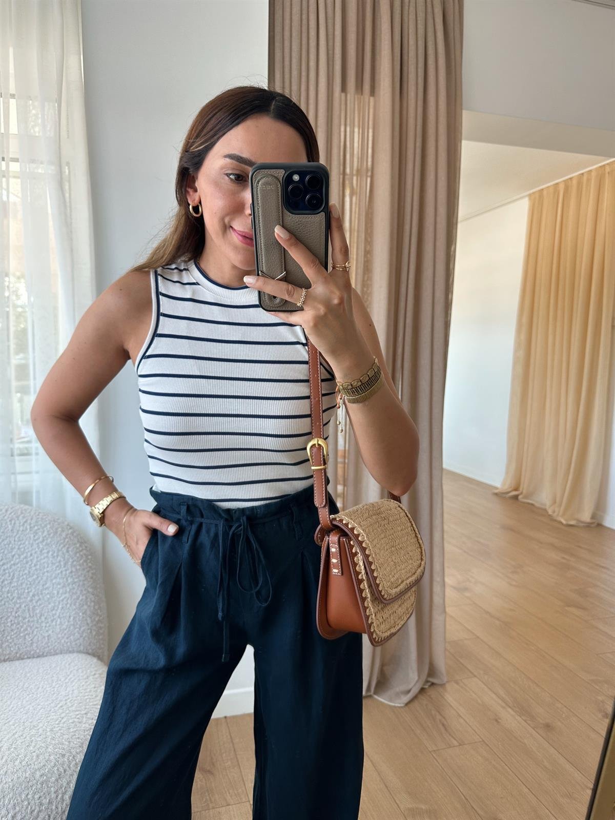 LACİVERT ÇİZGİLİ ATLET