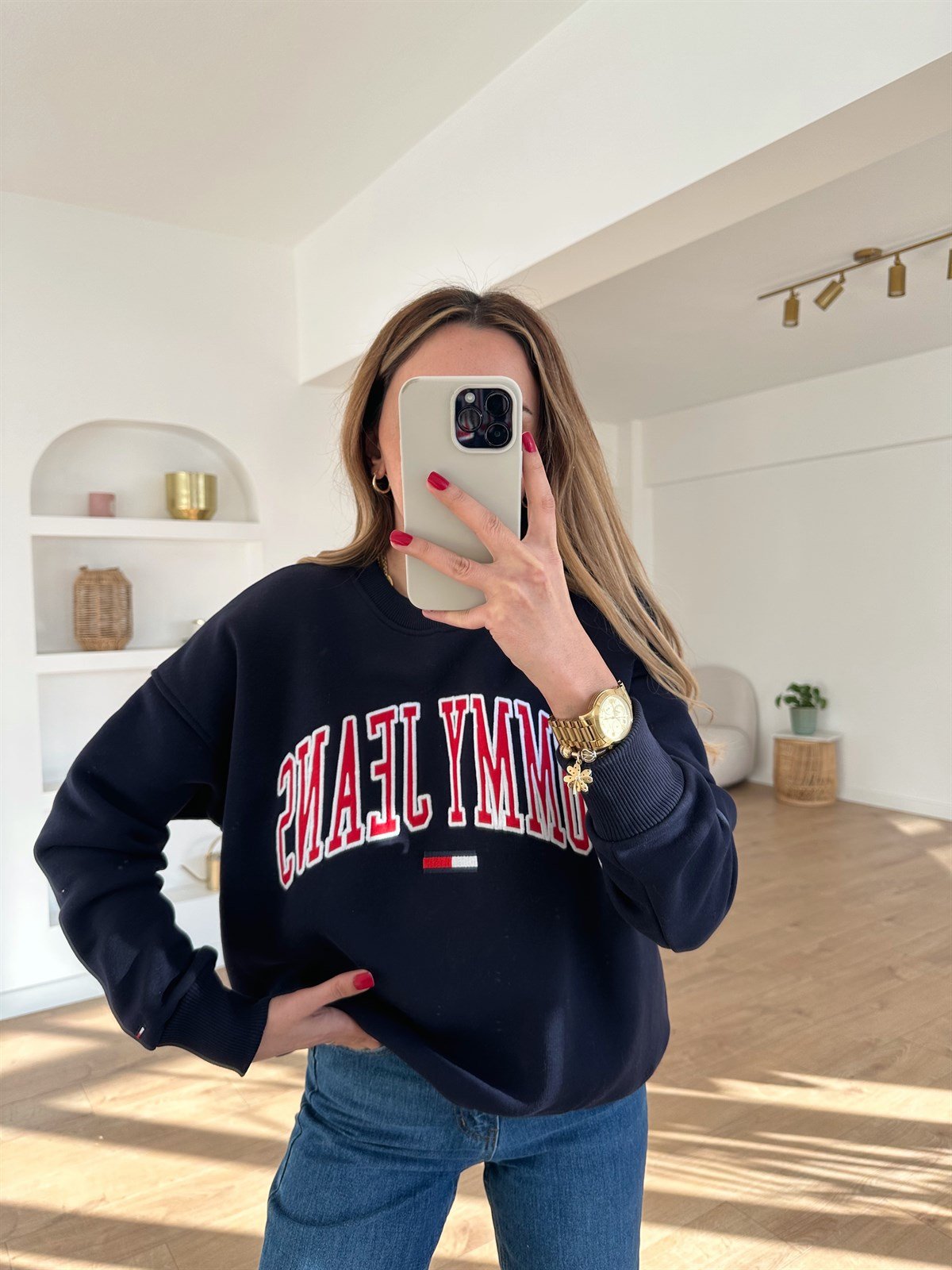 LACİVERT KALIN ŞARDONLU SWEAT 