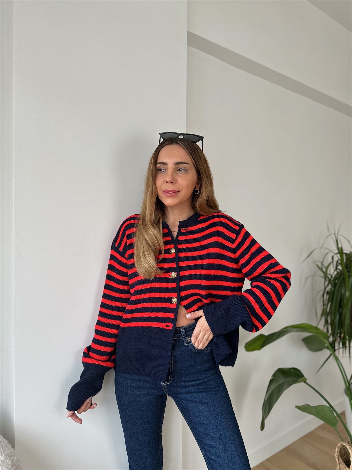LACİVERT KIRMIZI PREMIUM HIRKA