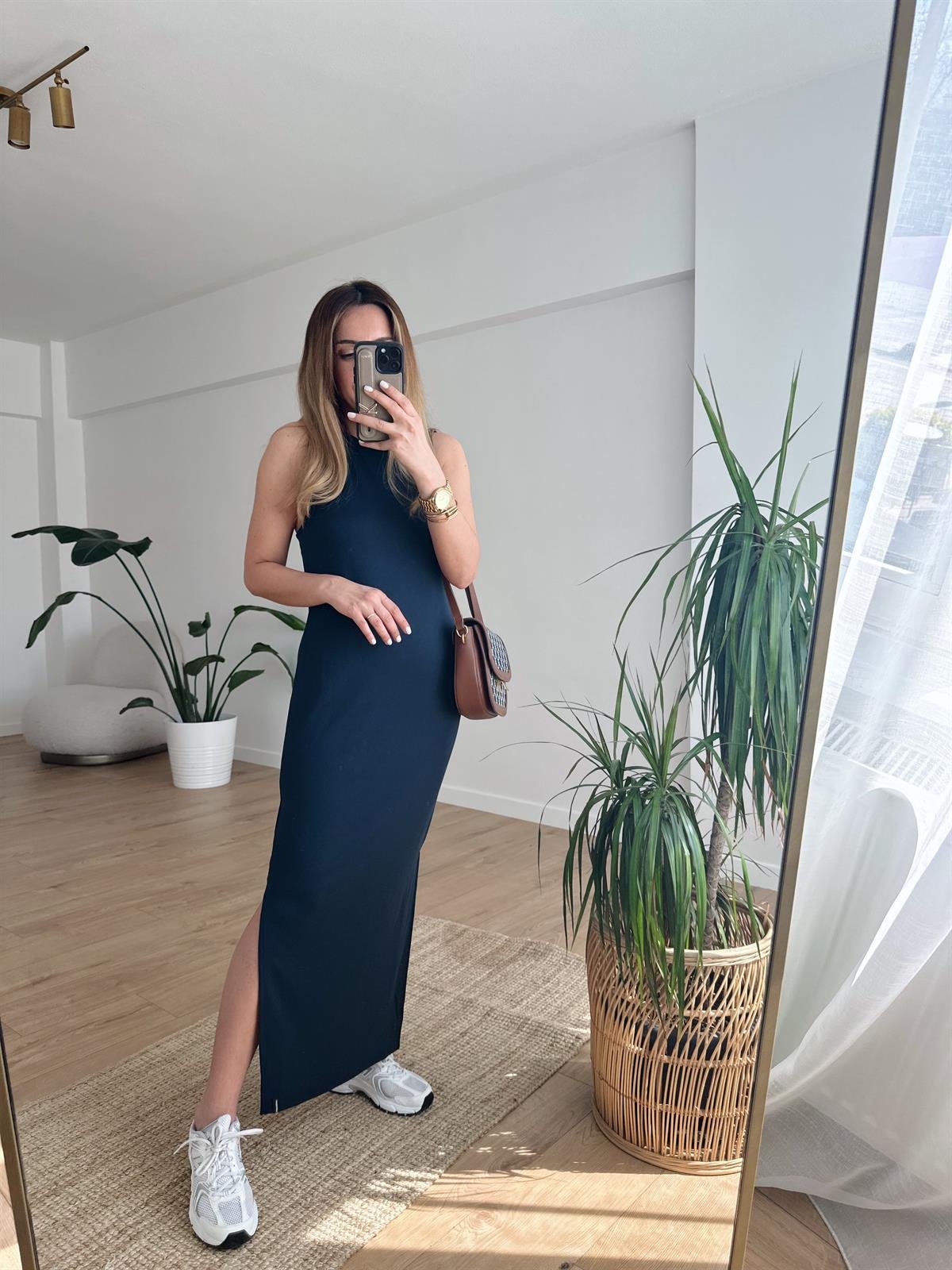 LACİVERT MODAL ELBİSE