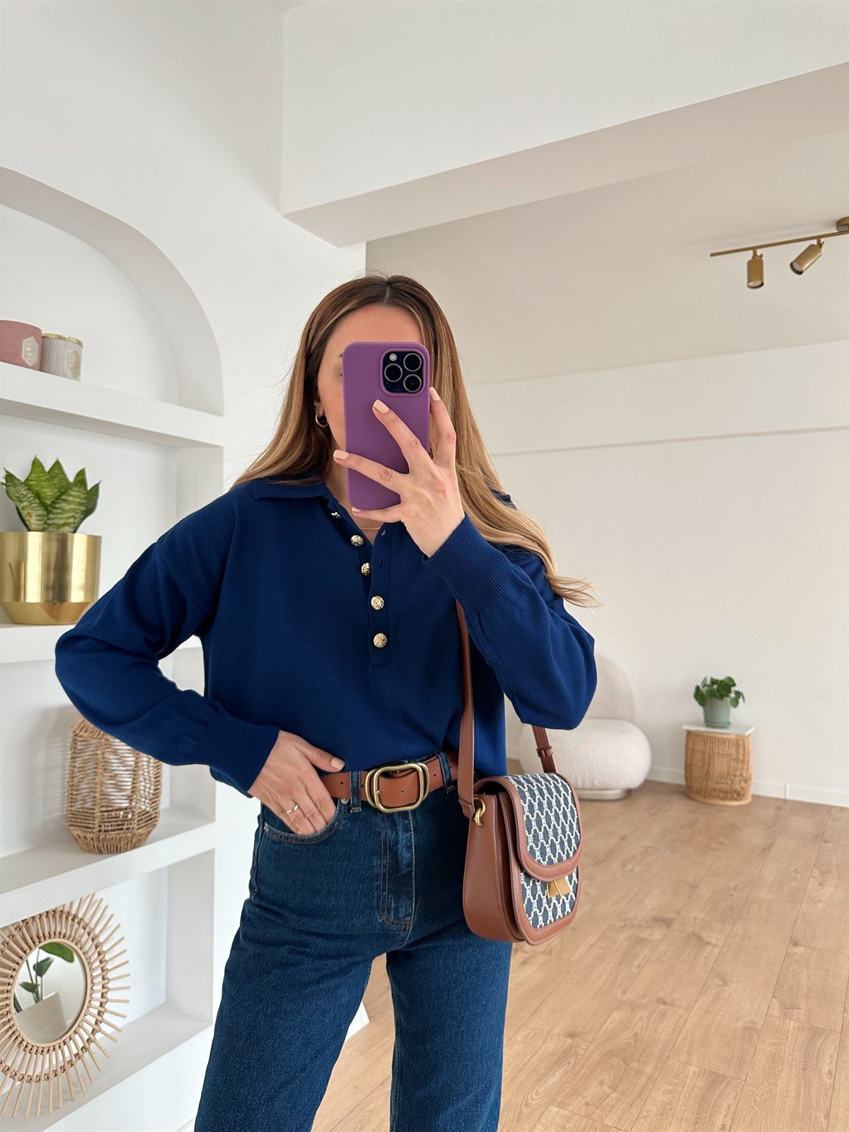 LACİVERT POLO YAKA İNCE TRİKO