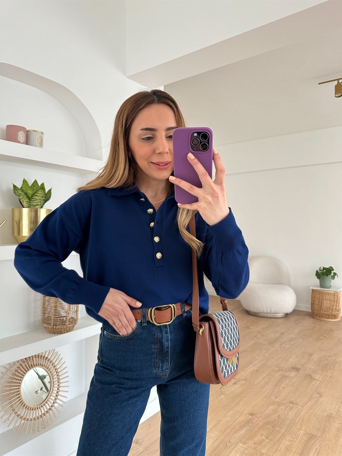 LACİVERT POLO YAKA İNCE TRİKO
