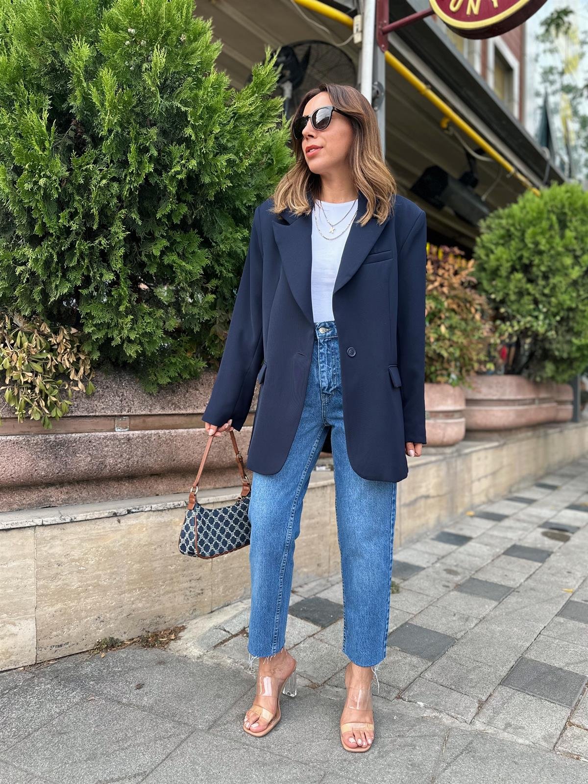 LACİVERT PREMIUM ASTARLI OVERSIZE CEKET