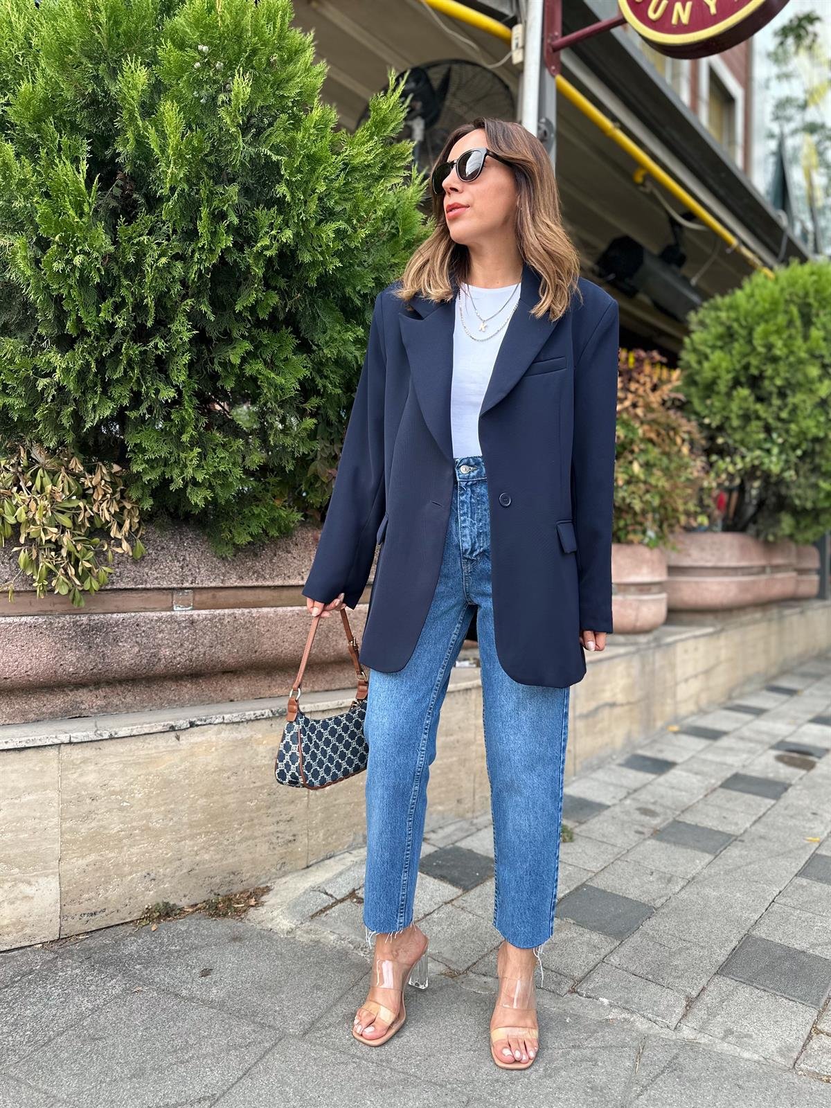 LACİVERT PREMIUM ASTARLI OVERSIZE CEKET