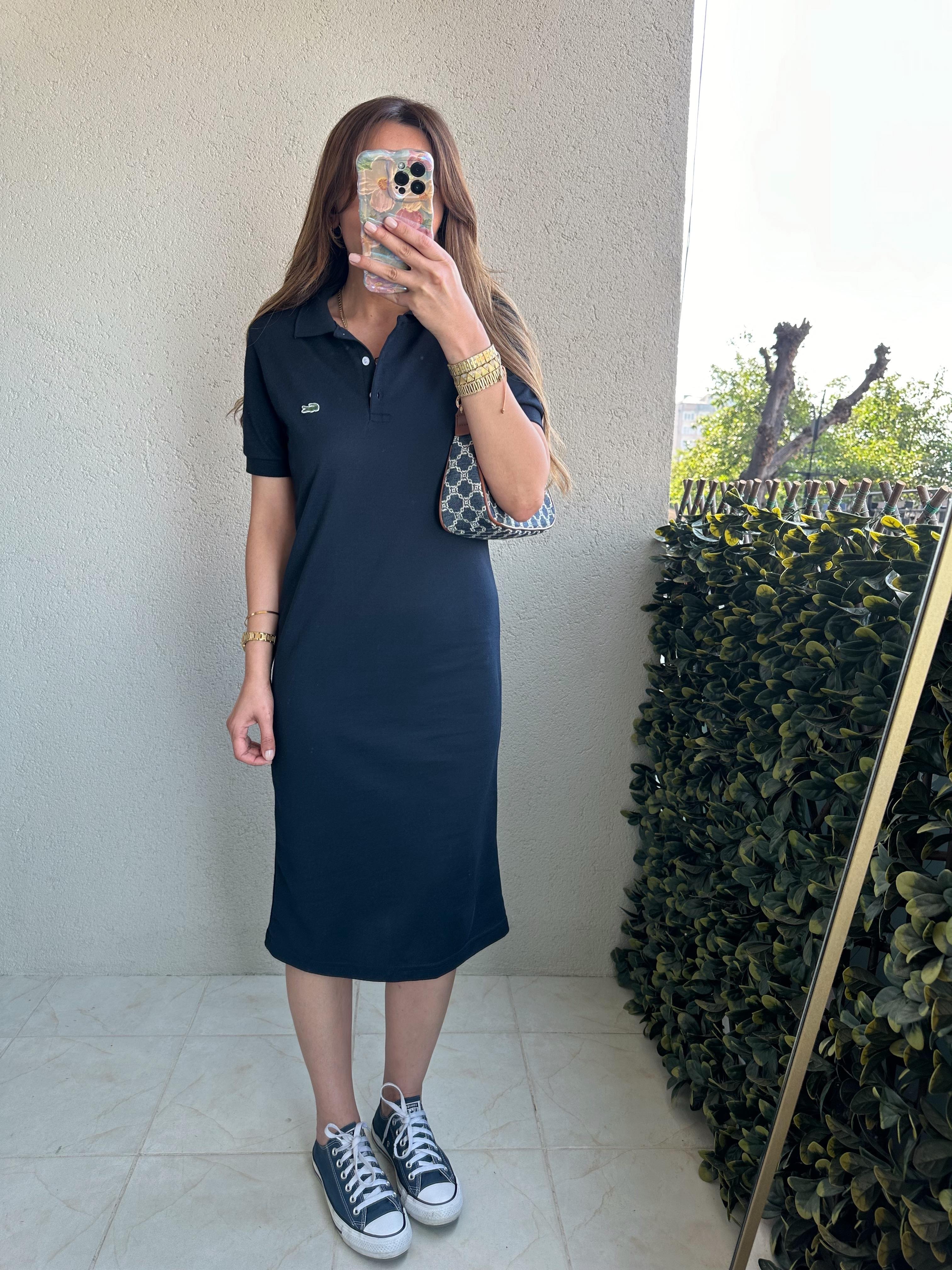 LCST MUADİL POLO YAKA LACİVERT ELBİSE