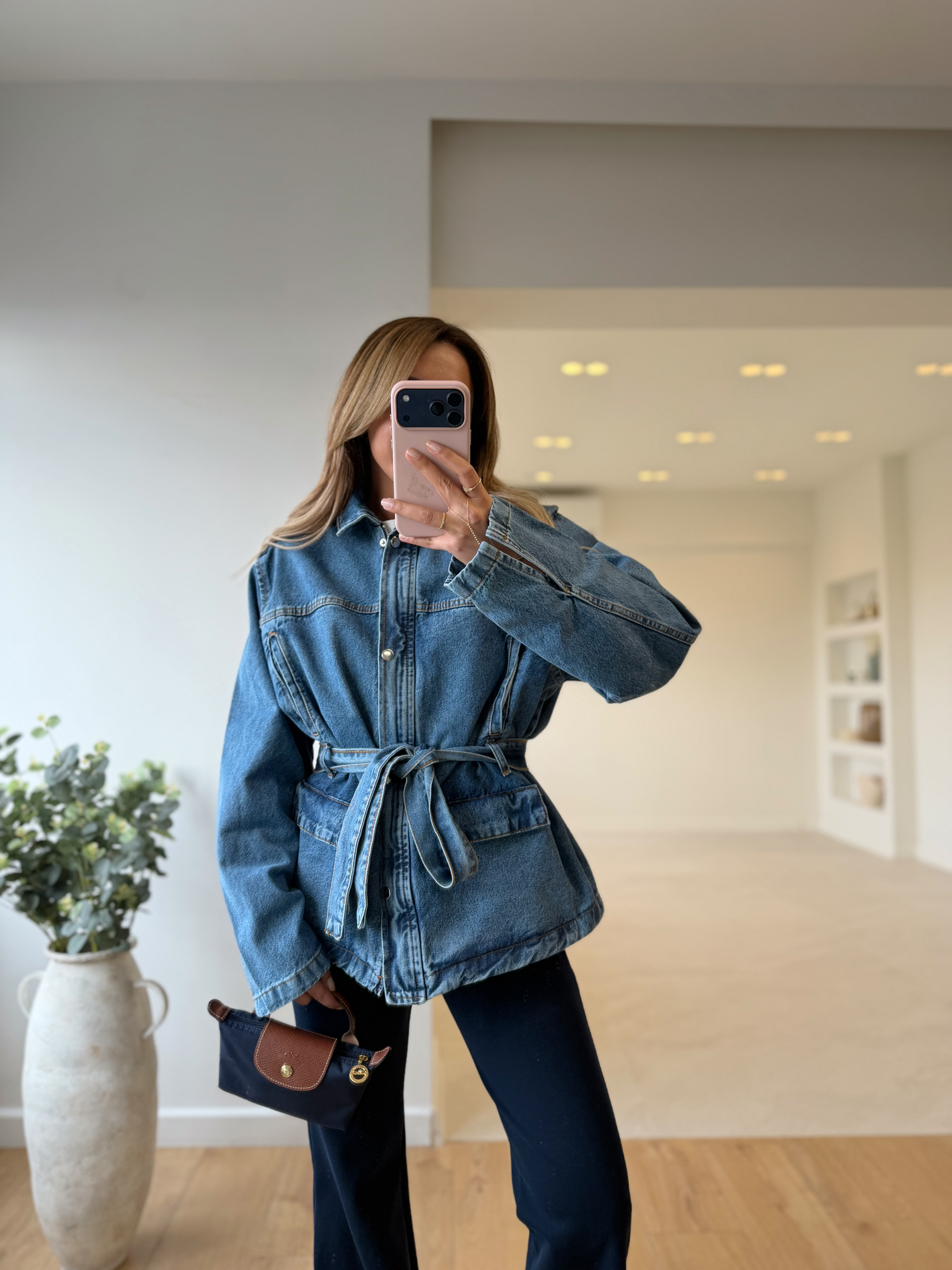 Low 0568 Denim Bağlamalı Açık Mavi Ceket