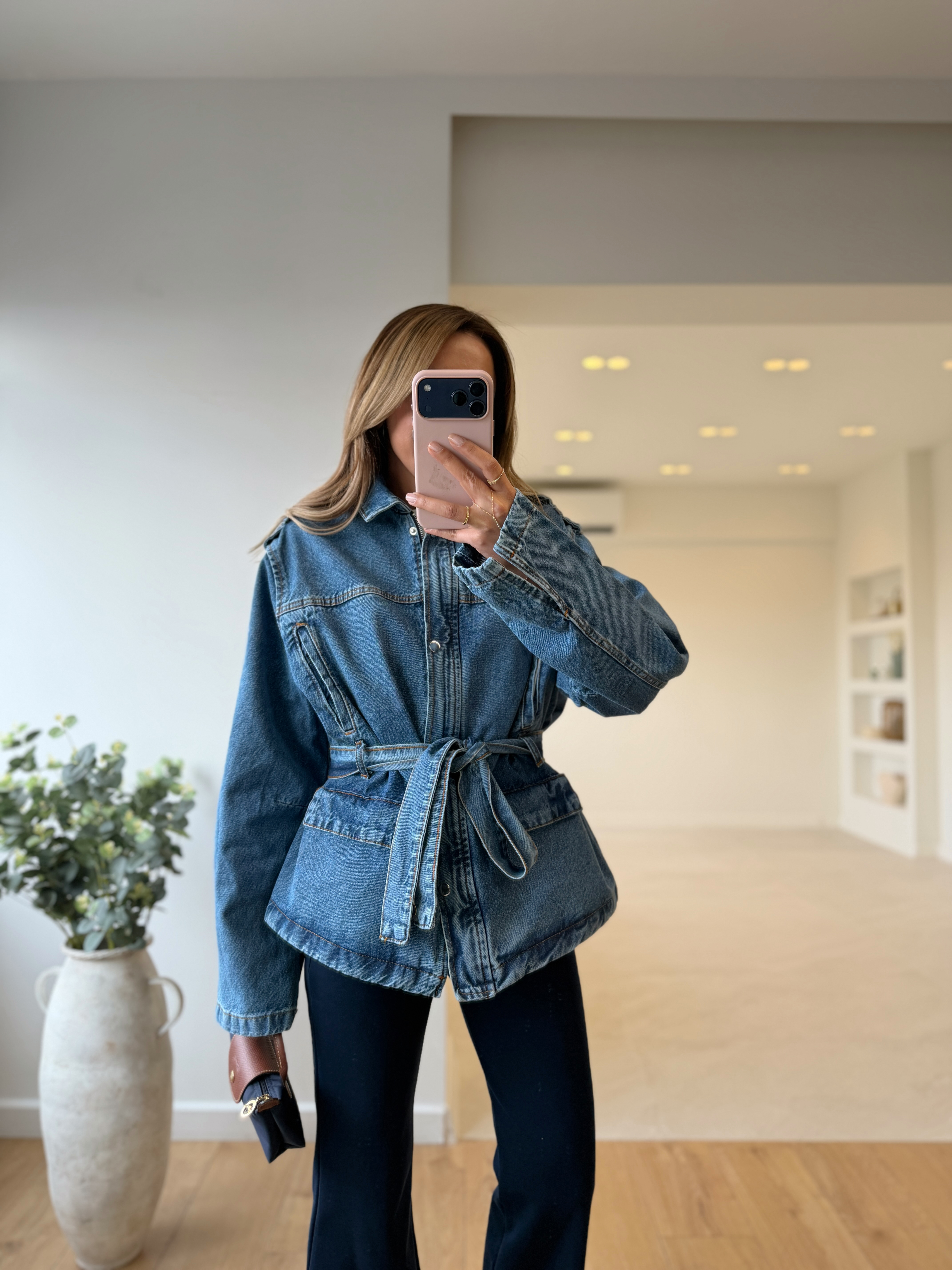 Low 0568 Denim Bağlamalı Açık Mavi Ceket