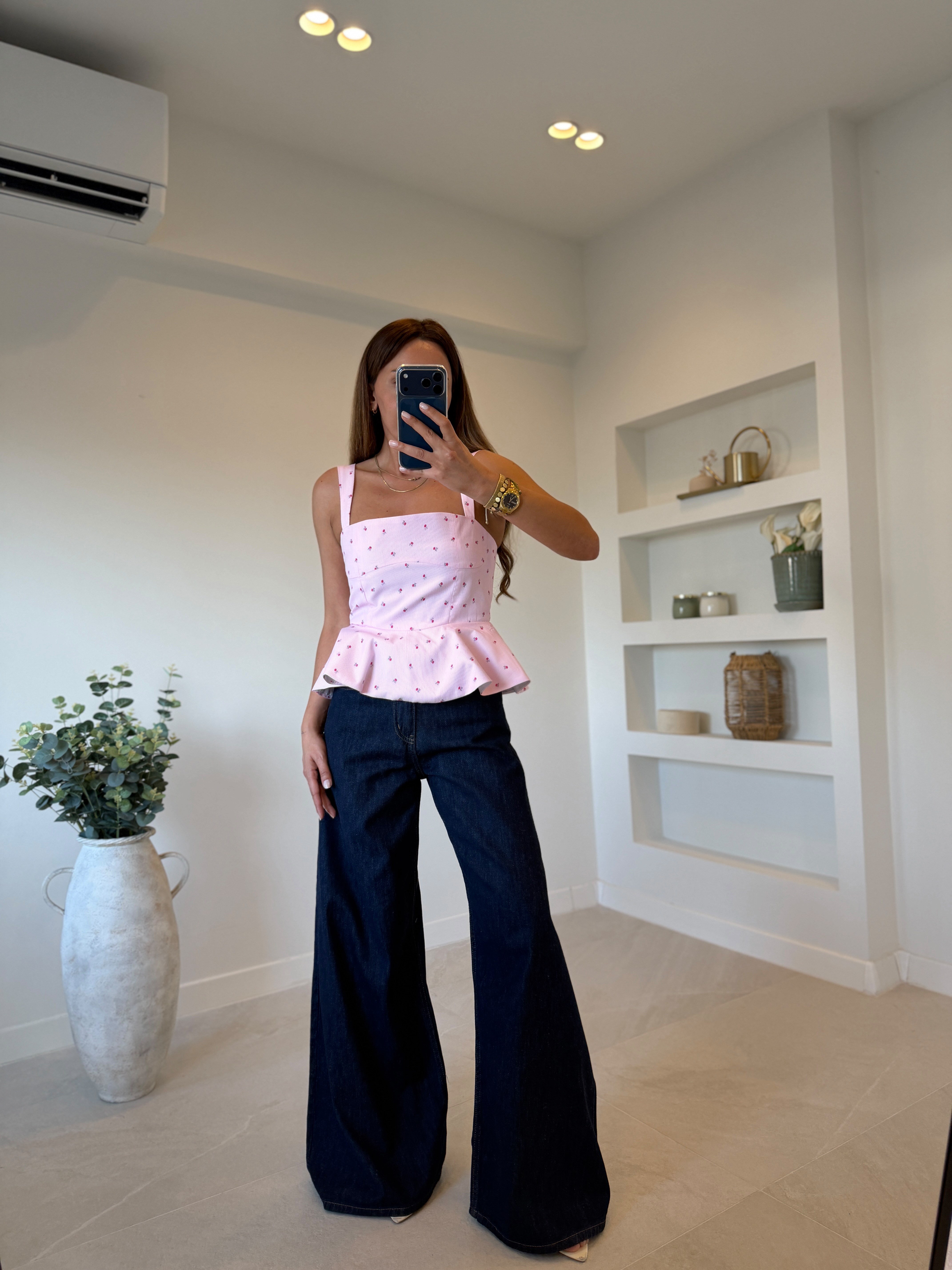 Low 3280 Çiçek Desenli Pembe Büstiyer