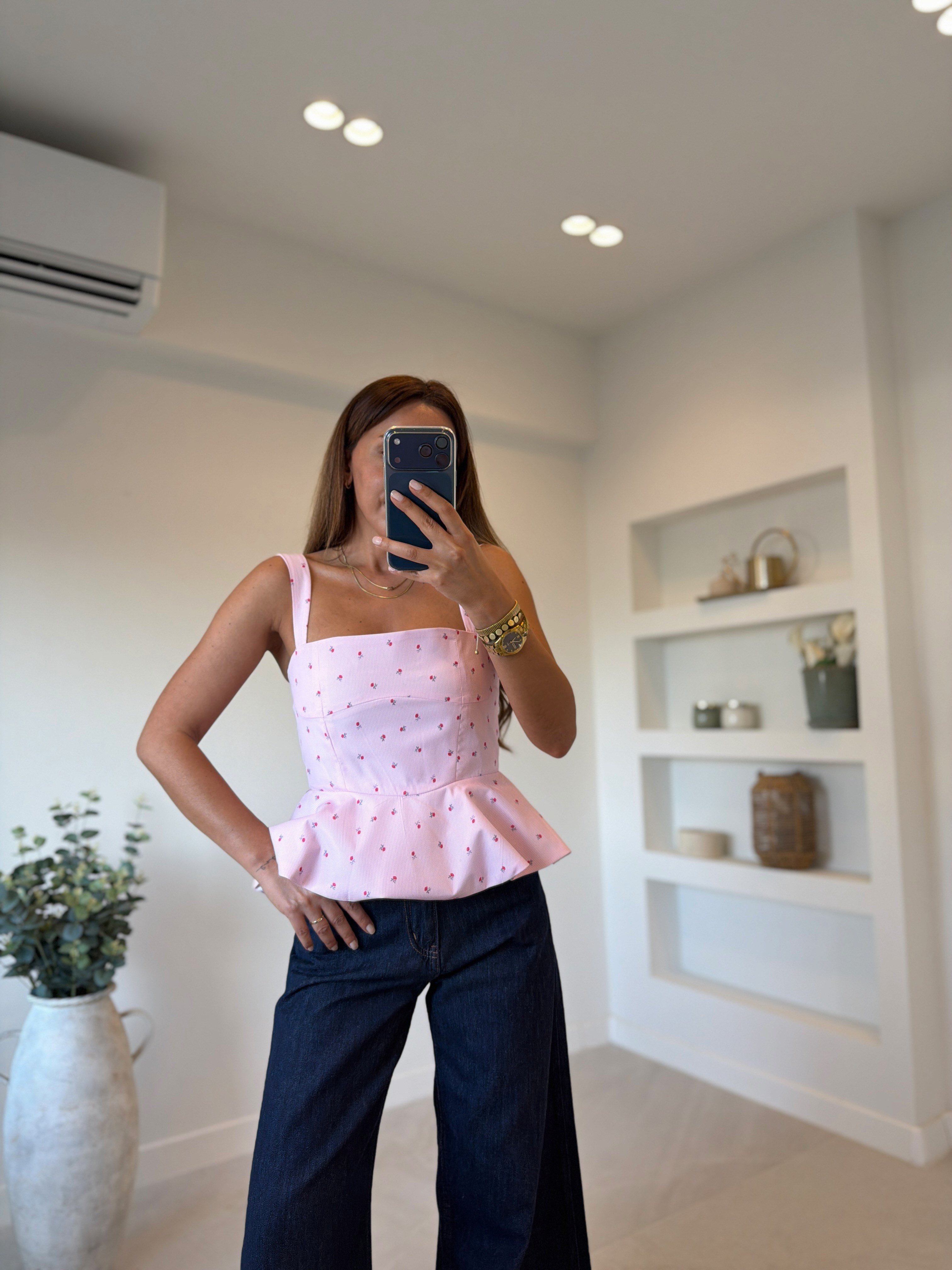 Low 3280 Çiçek Desenli Pembe Büstiyer