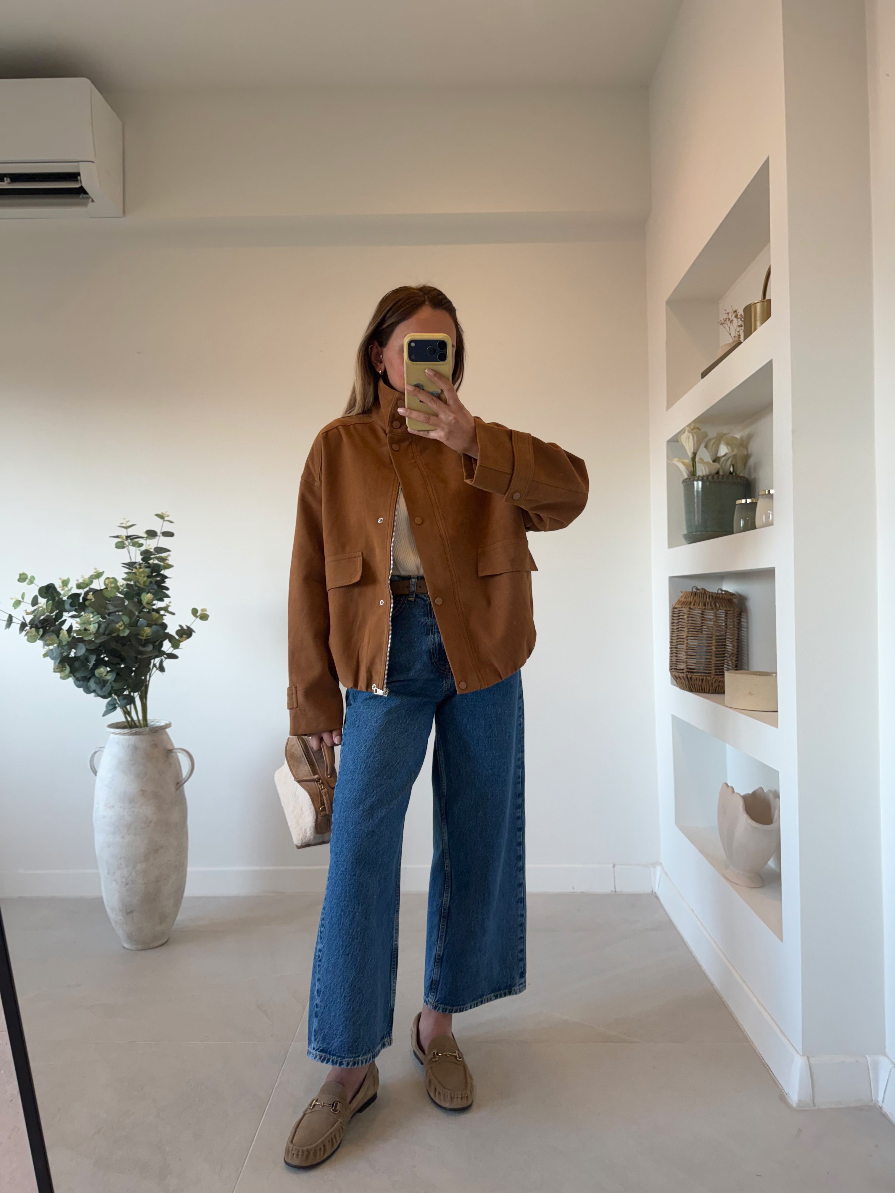 Low 5154 Süet Camel Bomber Ceket