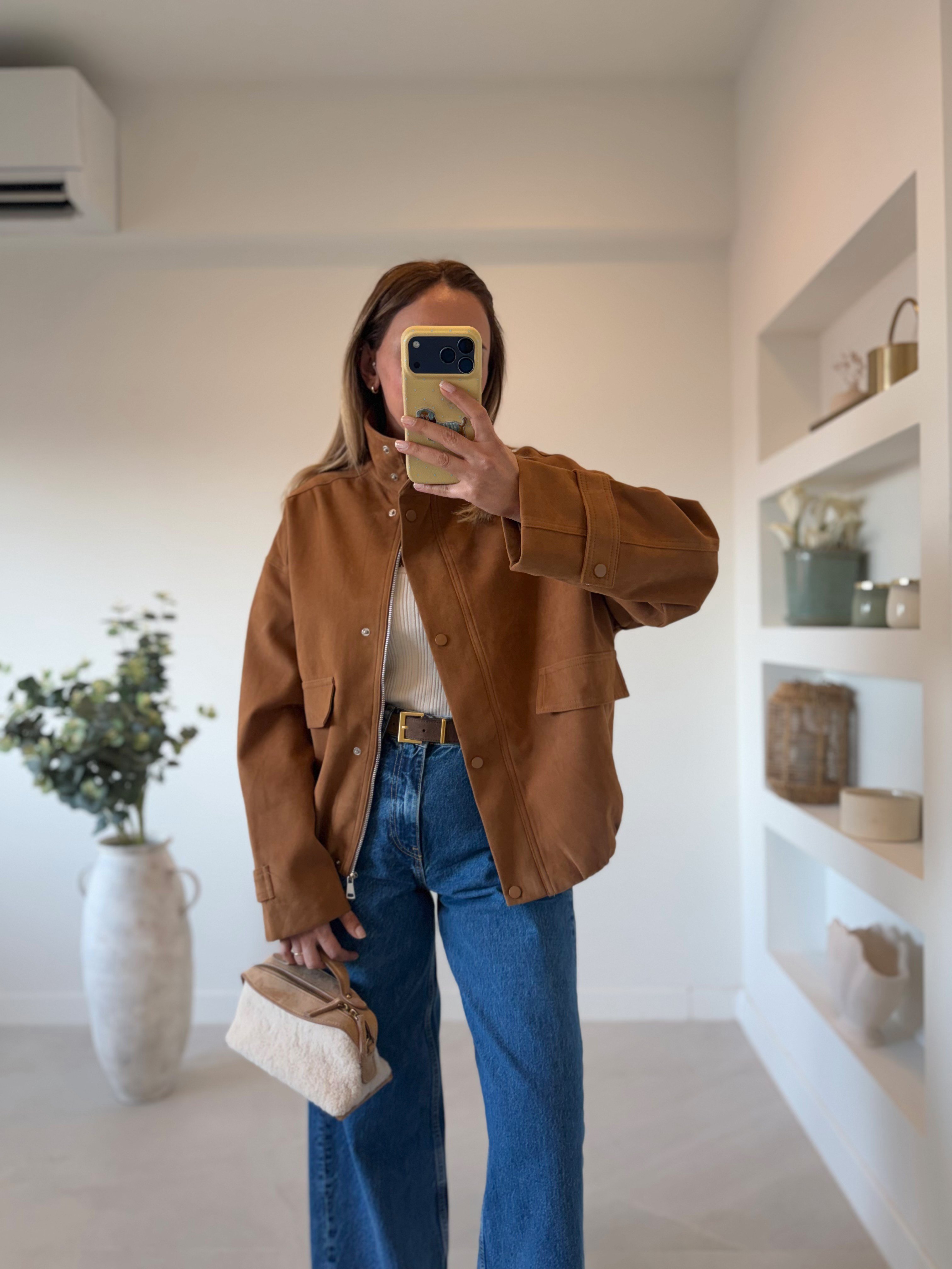 Low 5154 Süet Camel Bomber Ceket