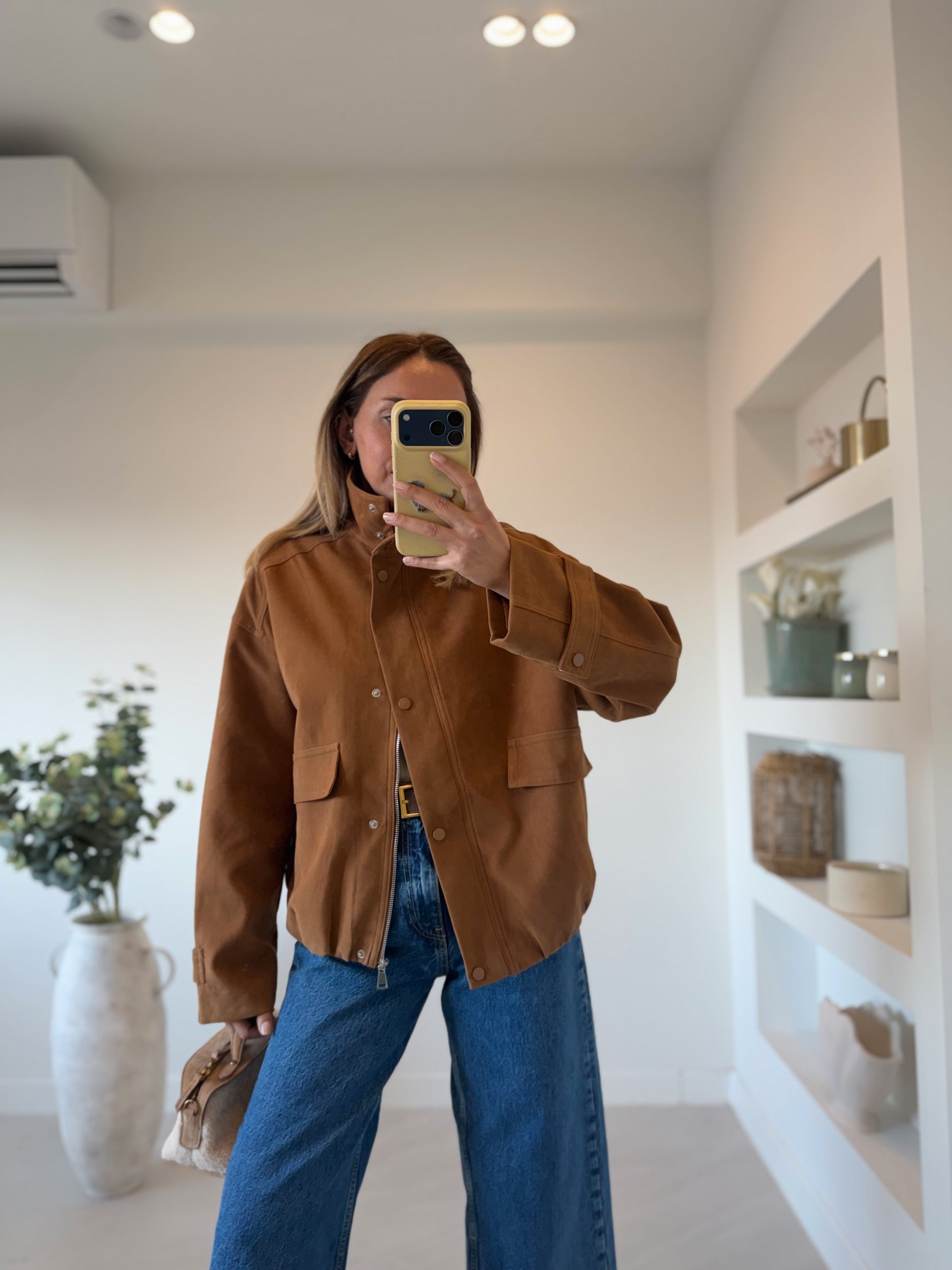 Low 5154 Süet Camel Bomber Ceket
