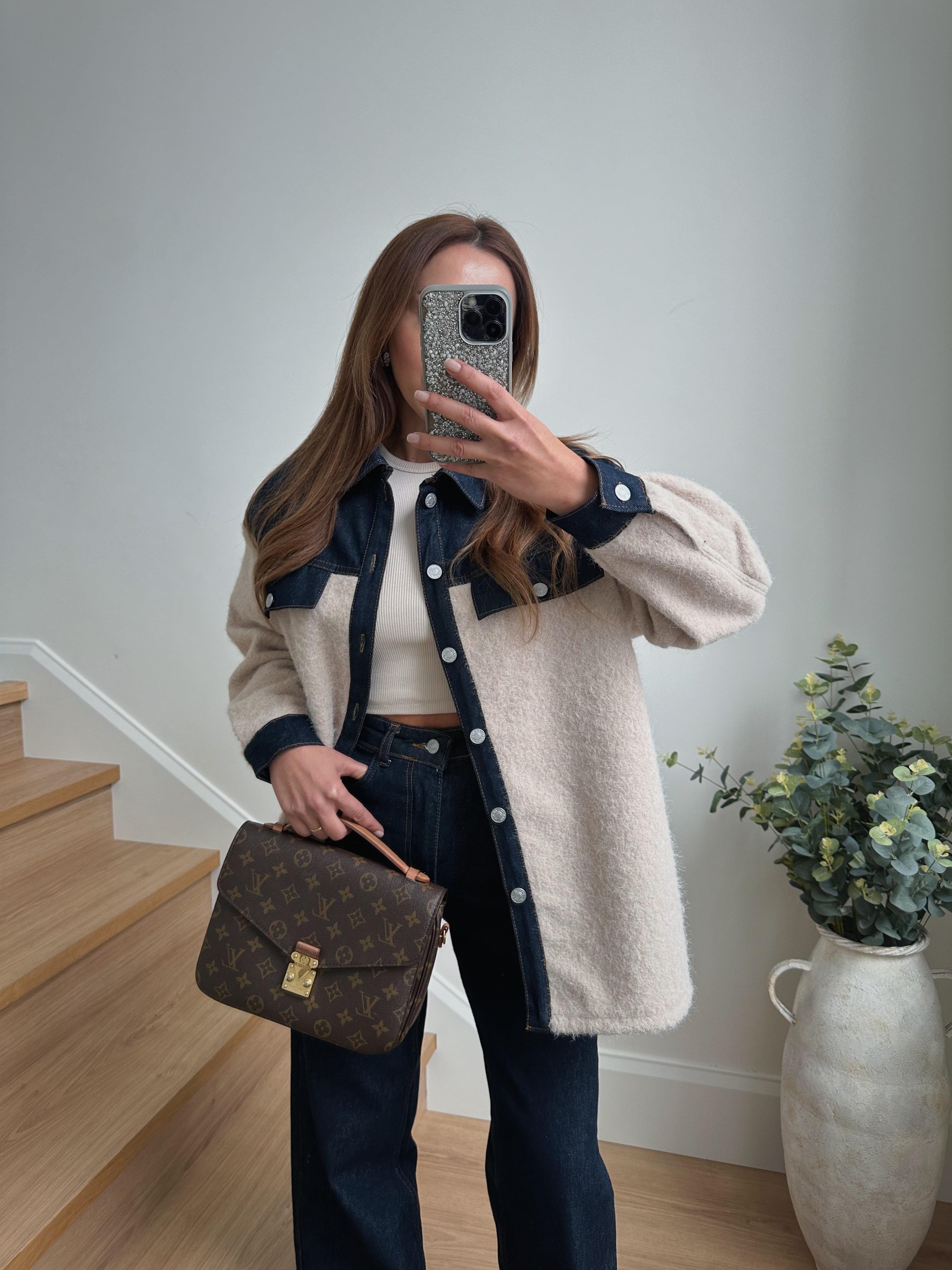 Low Garnili Denim Buklet Ceket