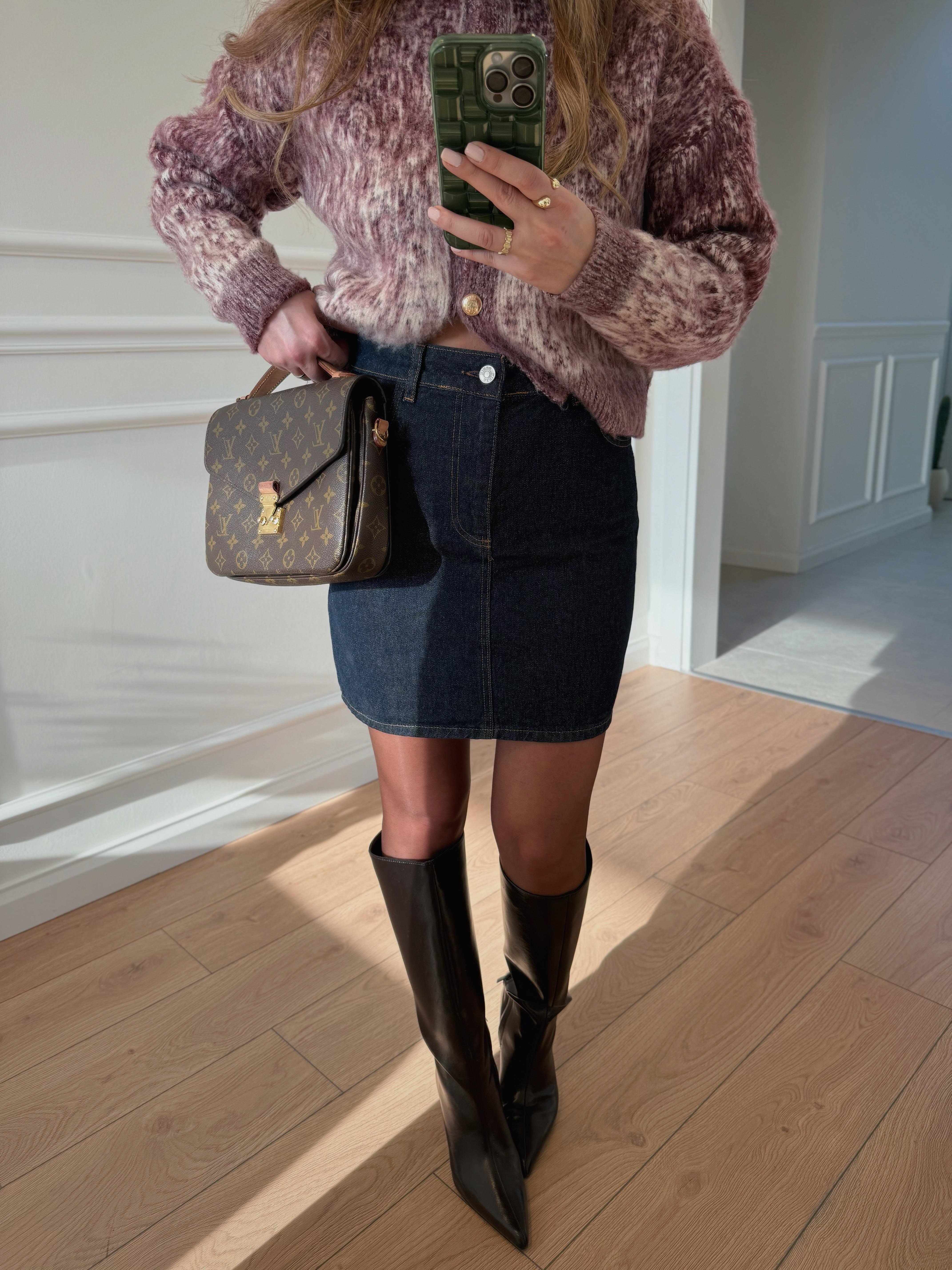 Low Koyu Lacivert Mini Denim Etek