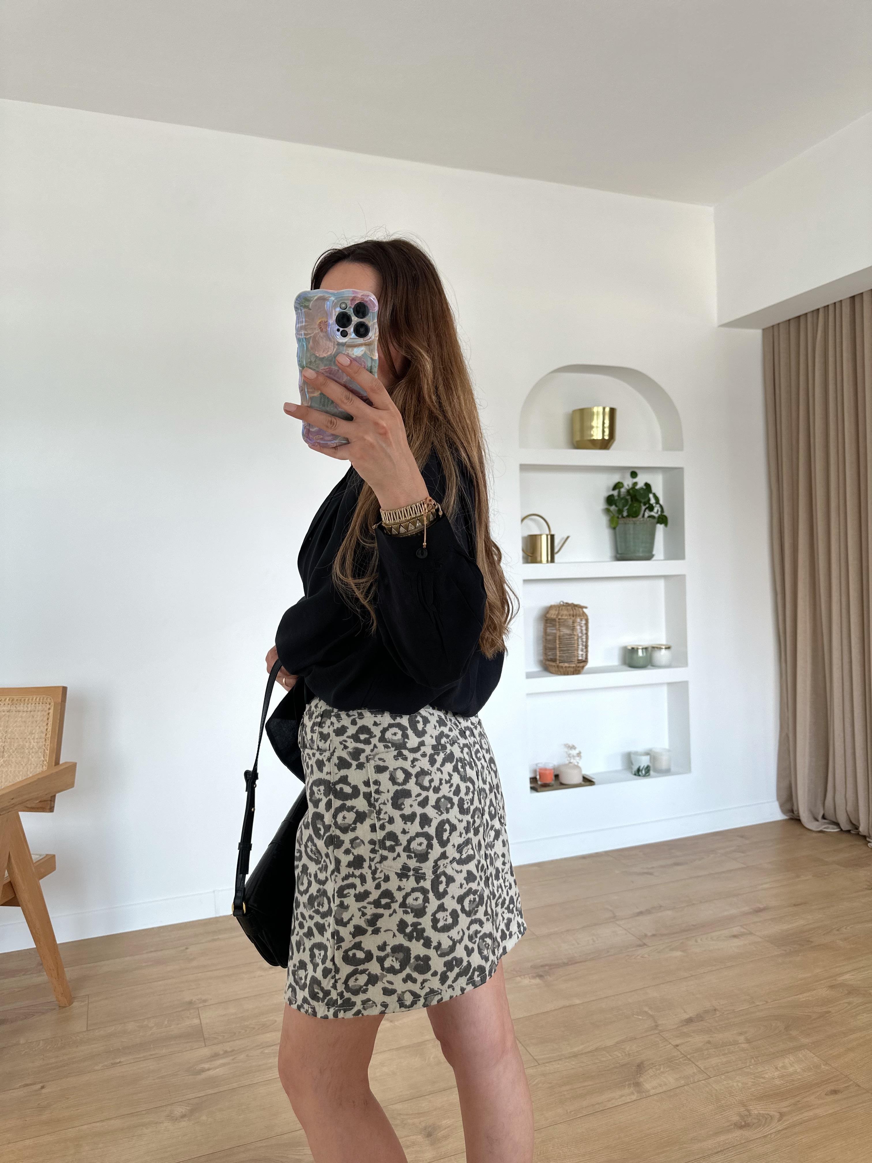 LOW LEOPAR DESENLİ MİNİ ETEK