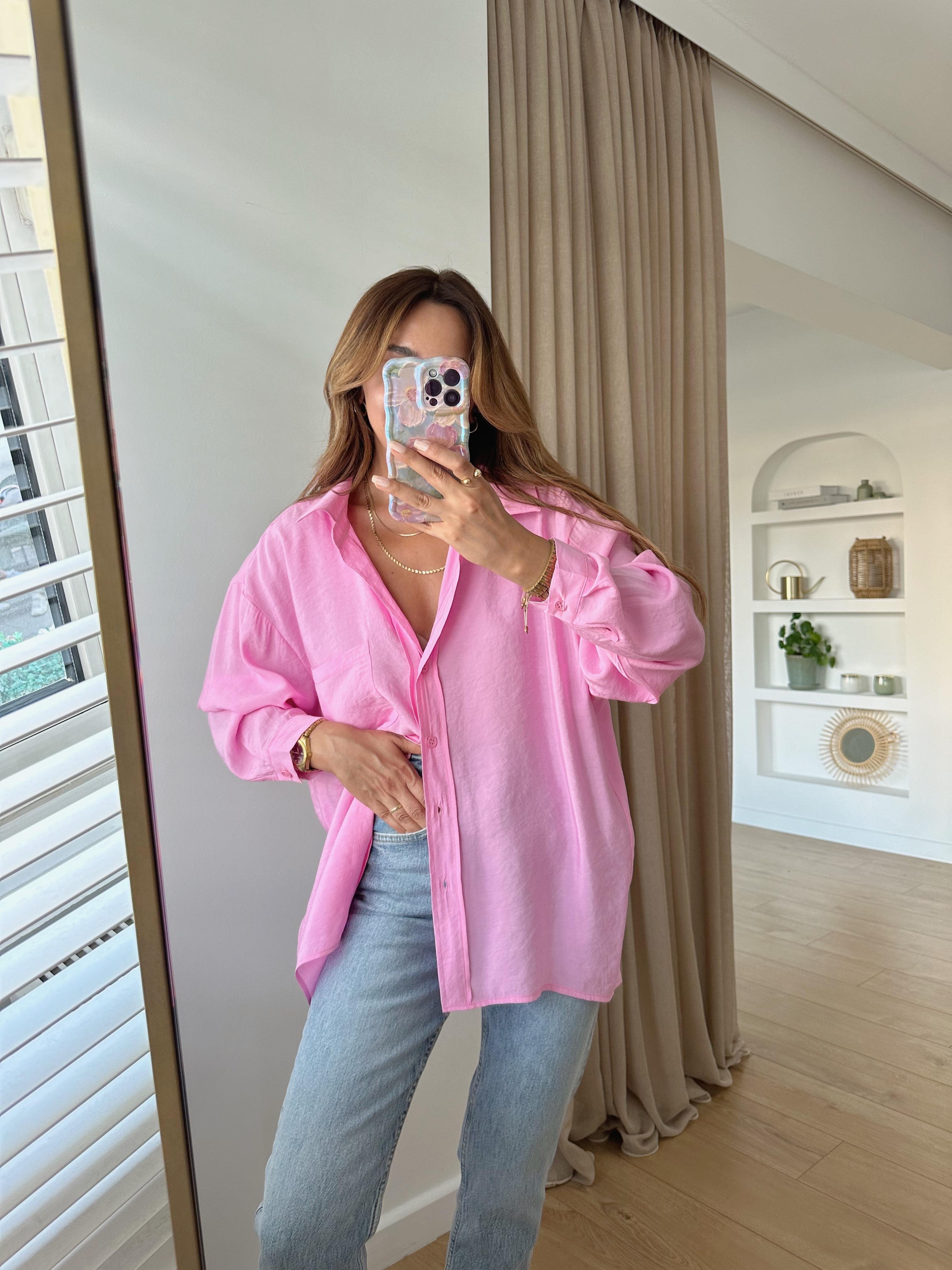 Low Premıum Modal Karışımlı Pembe Tensel Gömlek