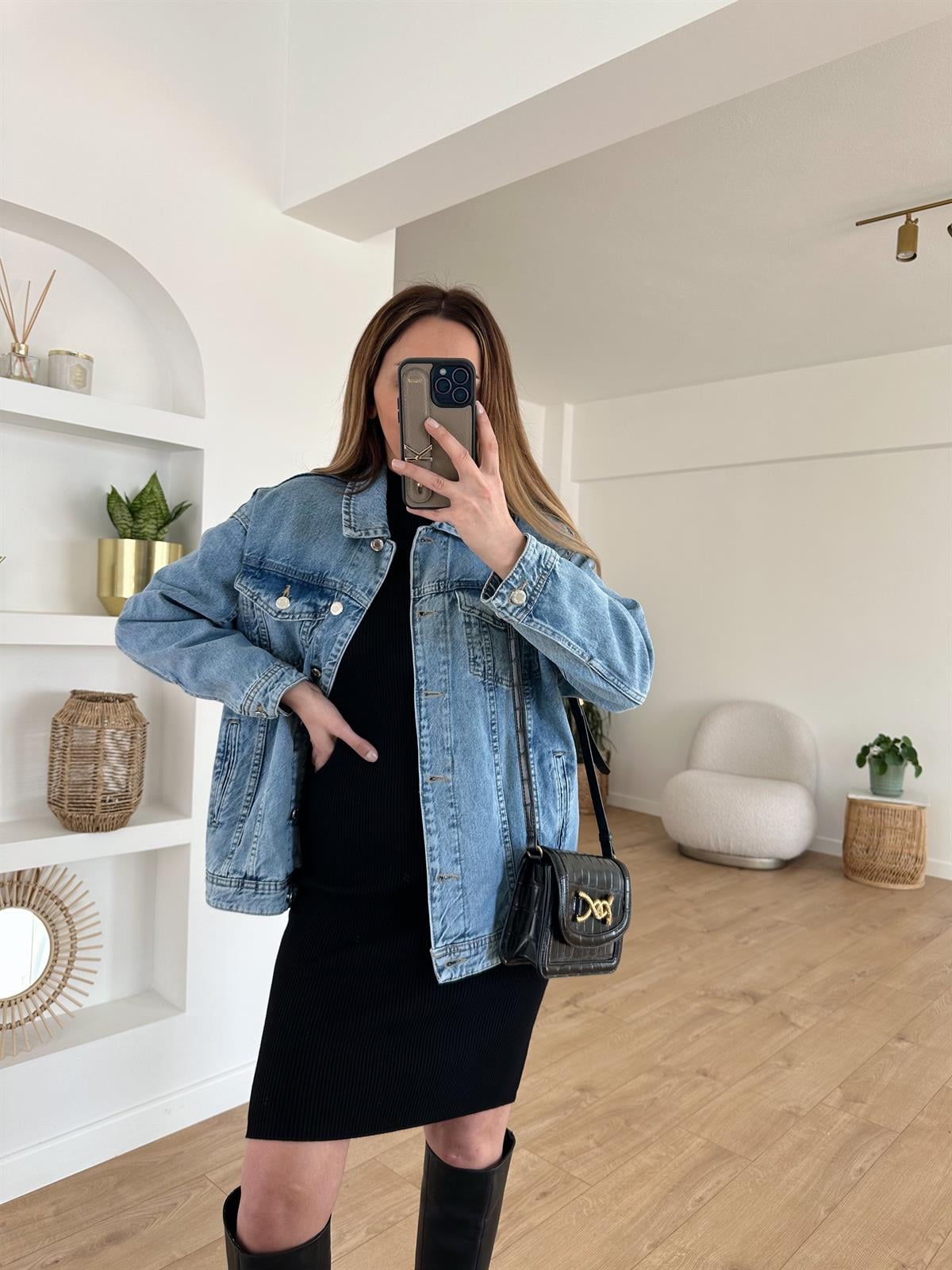MAVİ OVERSIZE JEAN CEKET
