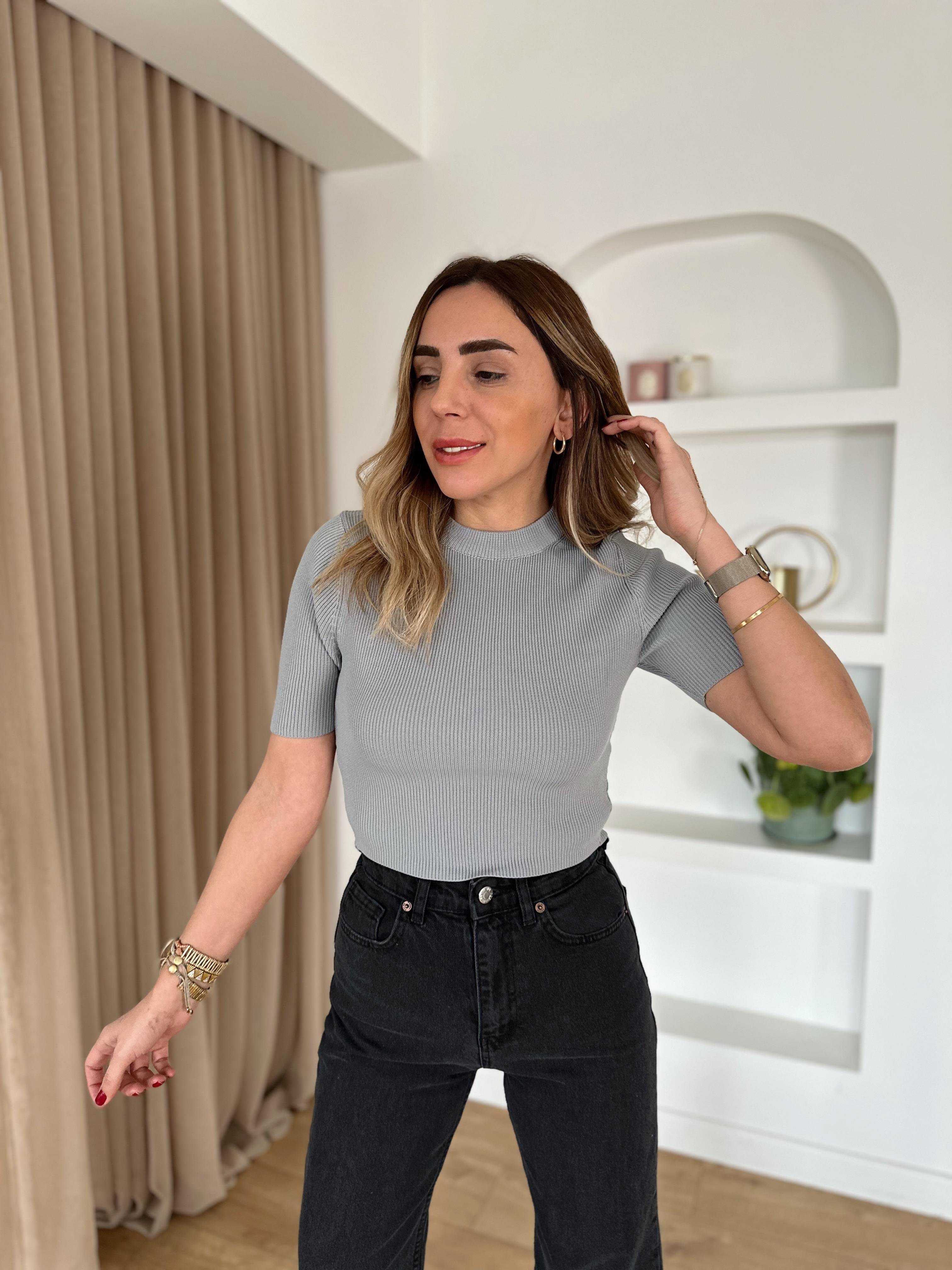 MD GRİ KISA KOLLU ÇELİK TRİKO