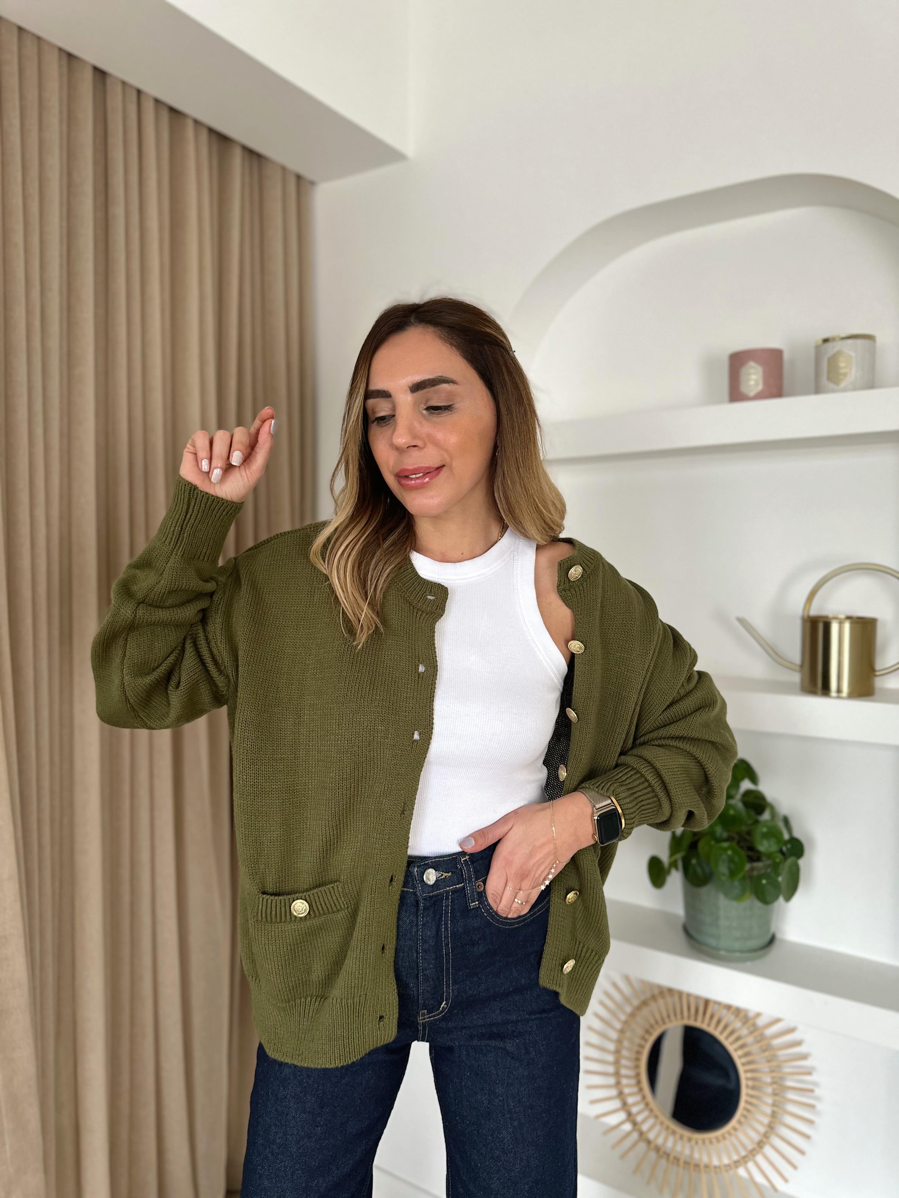 MD HAKİ DÜĞMELİ HIRKA
