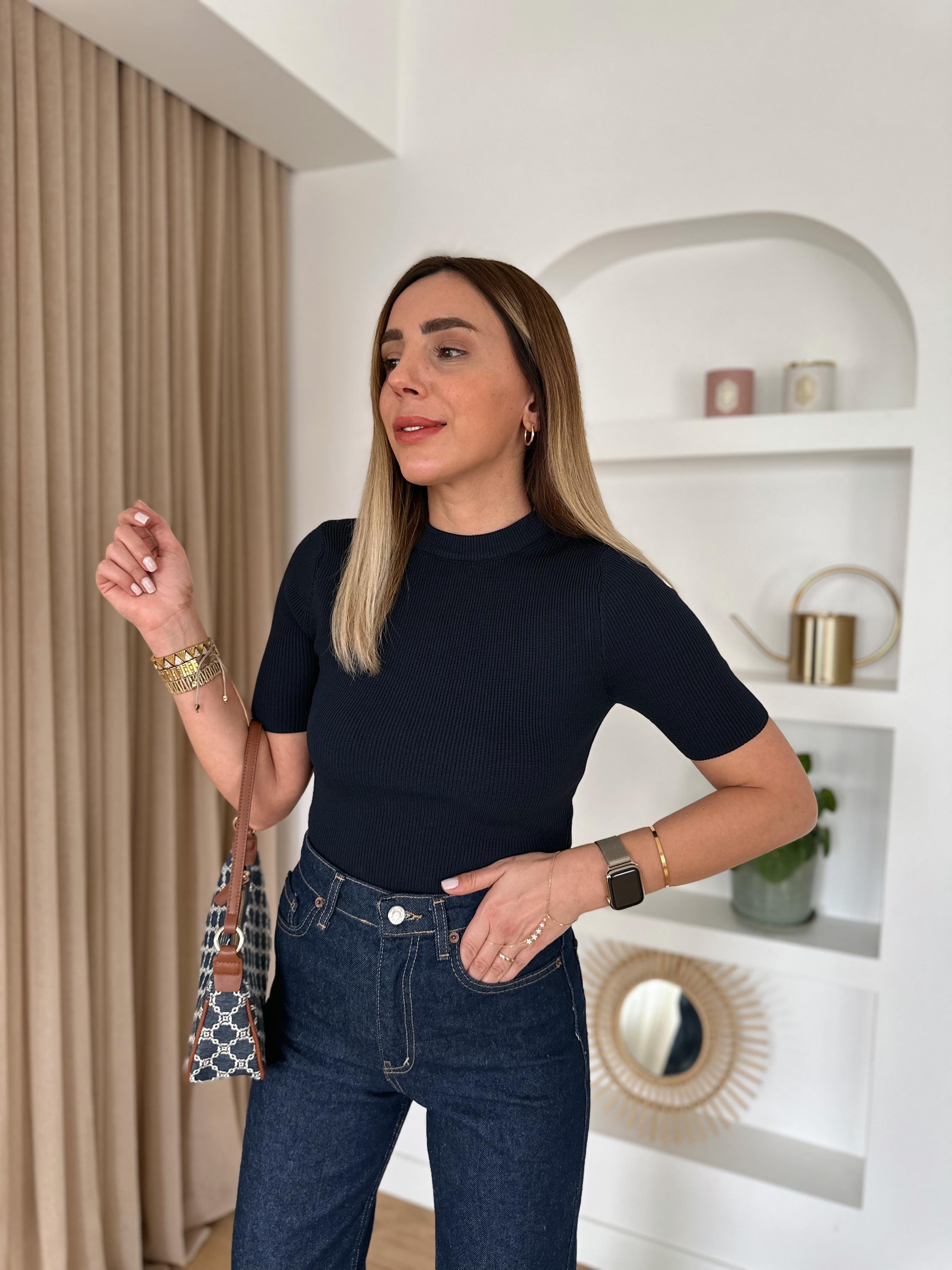 MD LACİERT  KISA KOLLU ÇELİK TRİKO