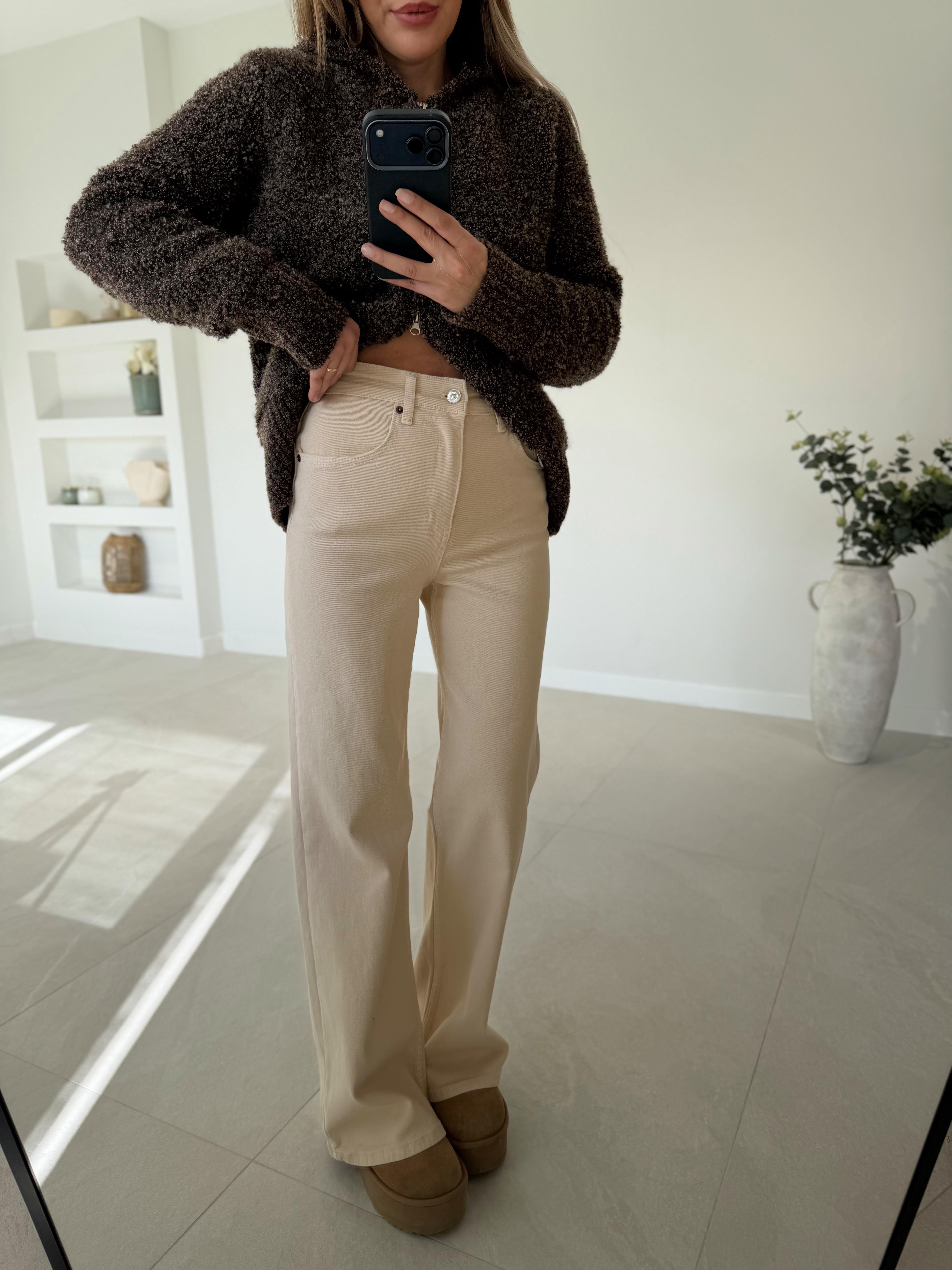 MD Muadil Bej Wide Leg Jean