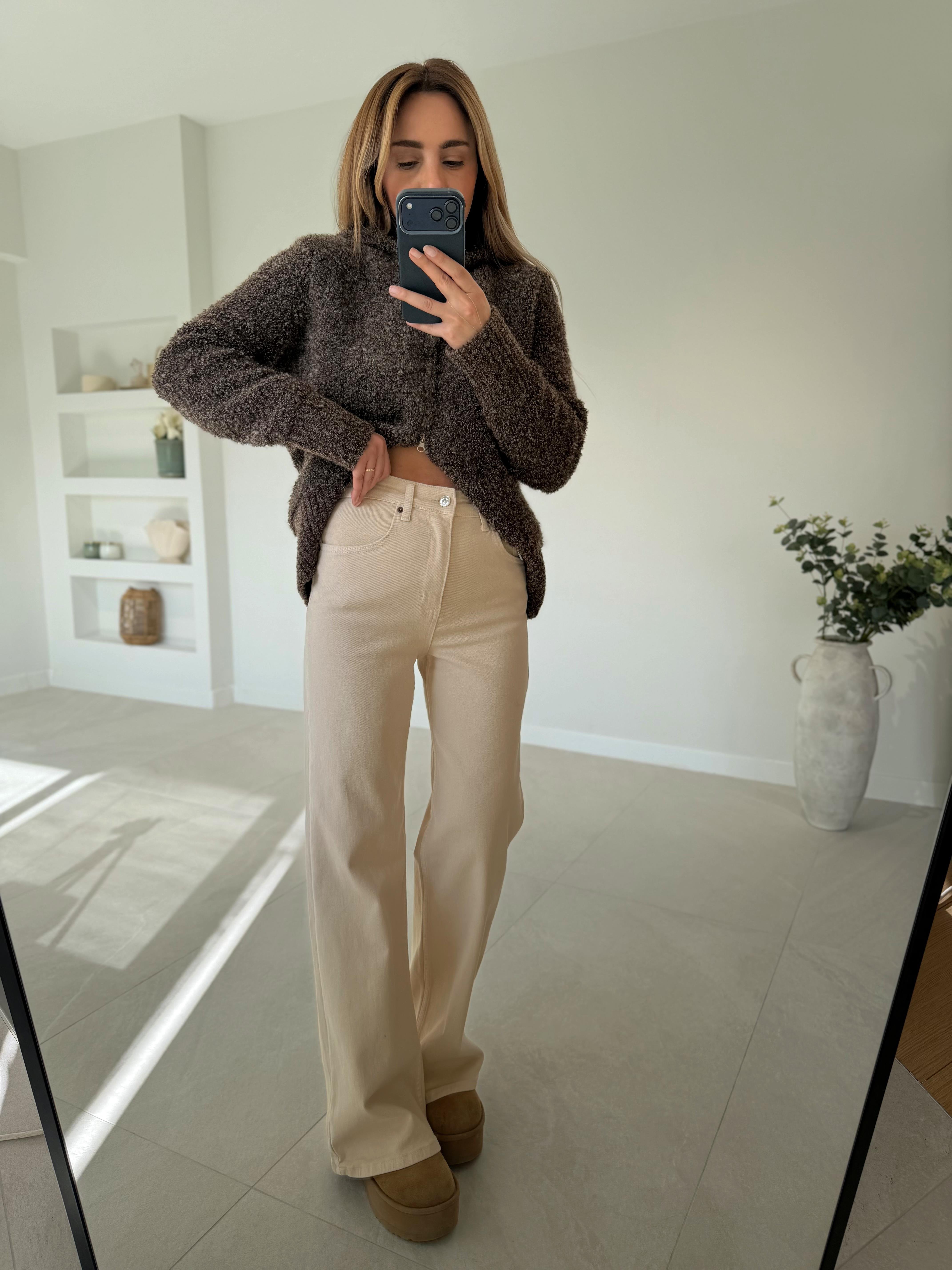 MD Muadil Bej Wide Leg Jean