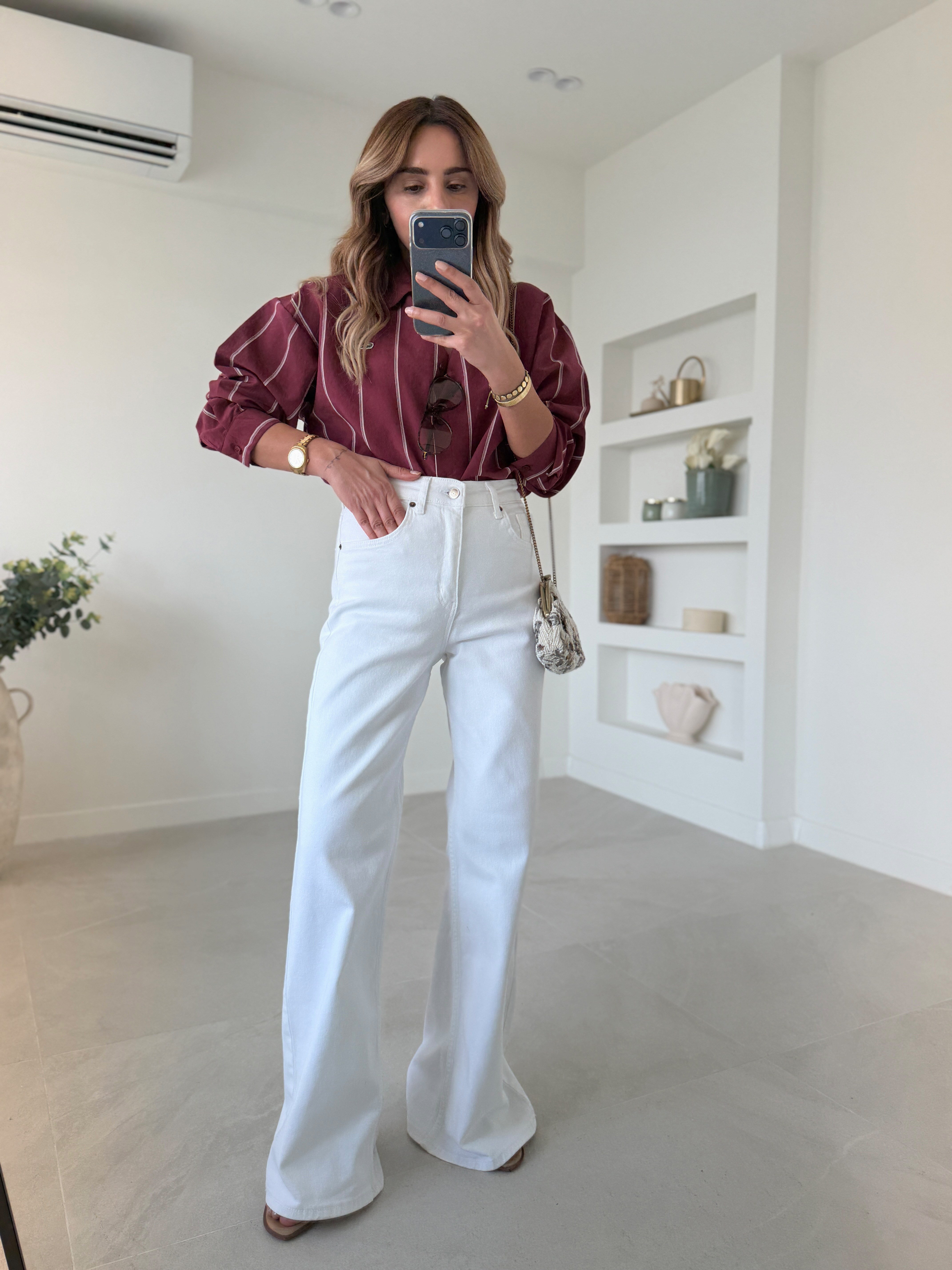 MD Muadil Beyaz Wide Leg Jean