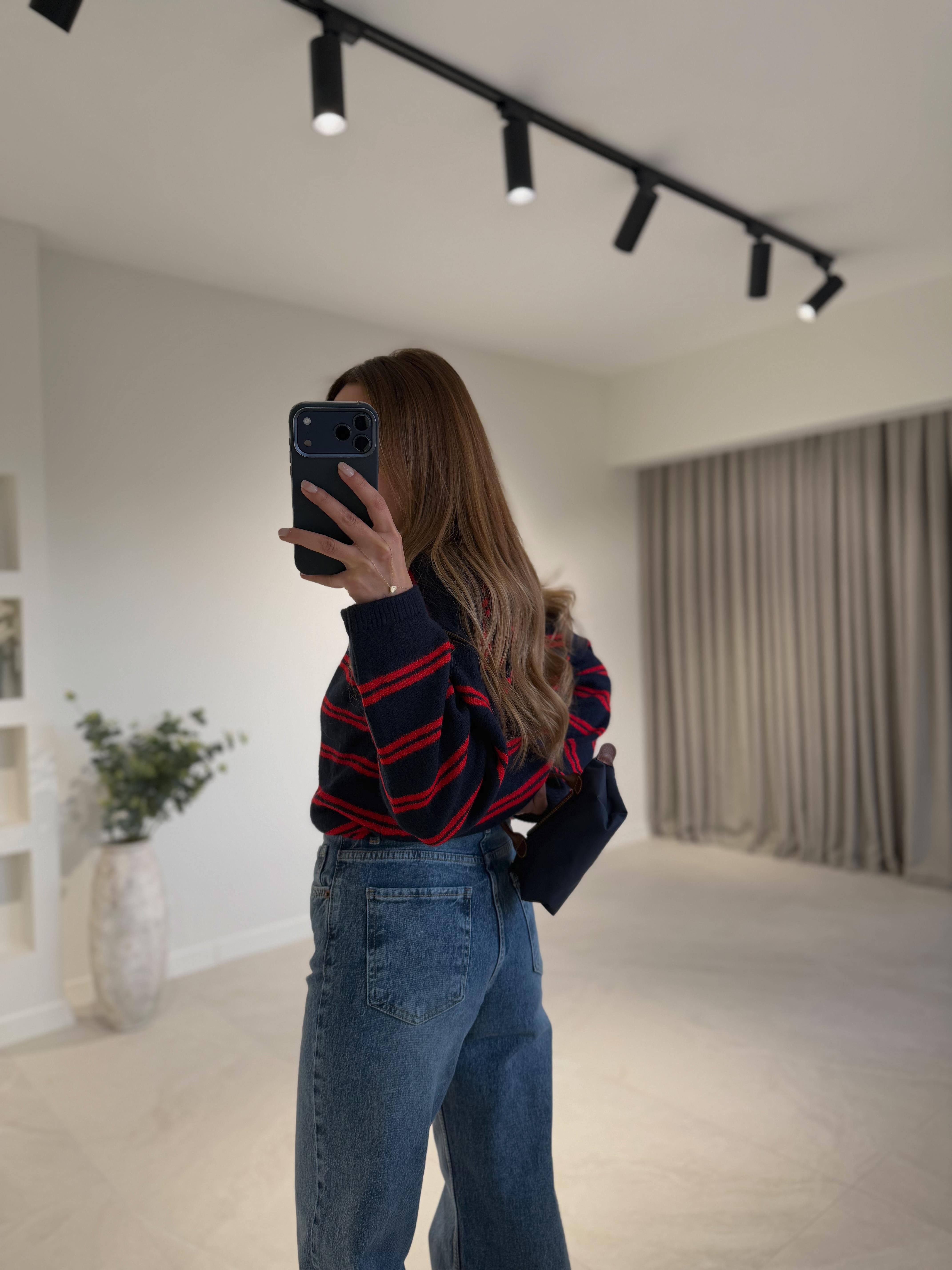 MD Muadil Koyu Açık Mavi Wide Leg Jean
