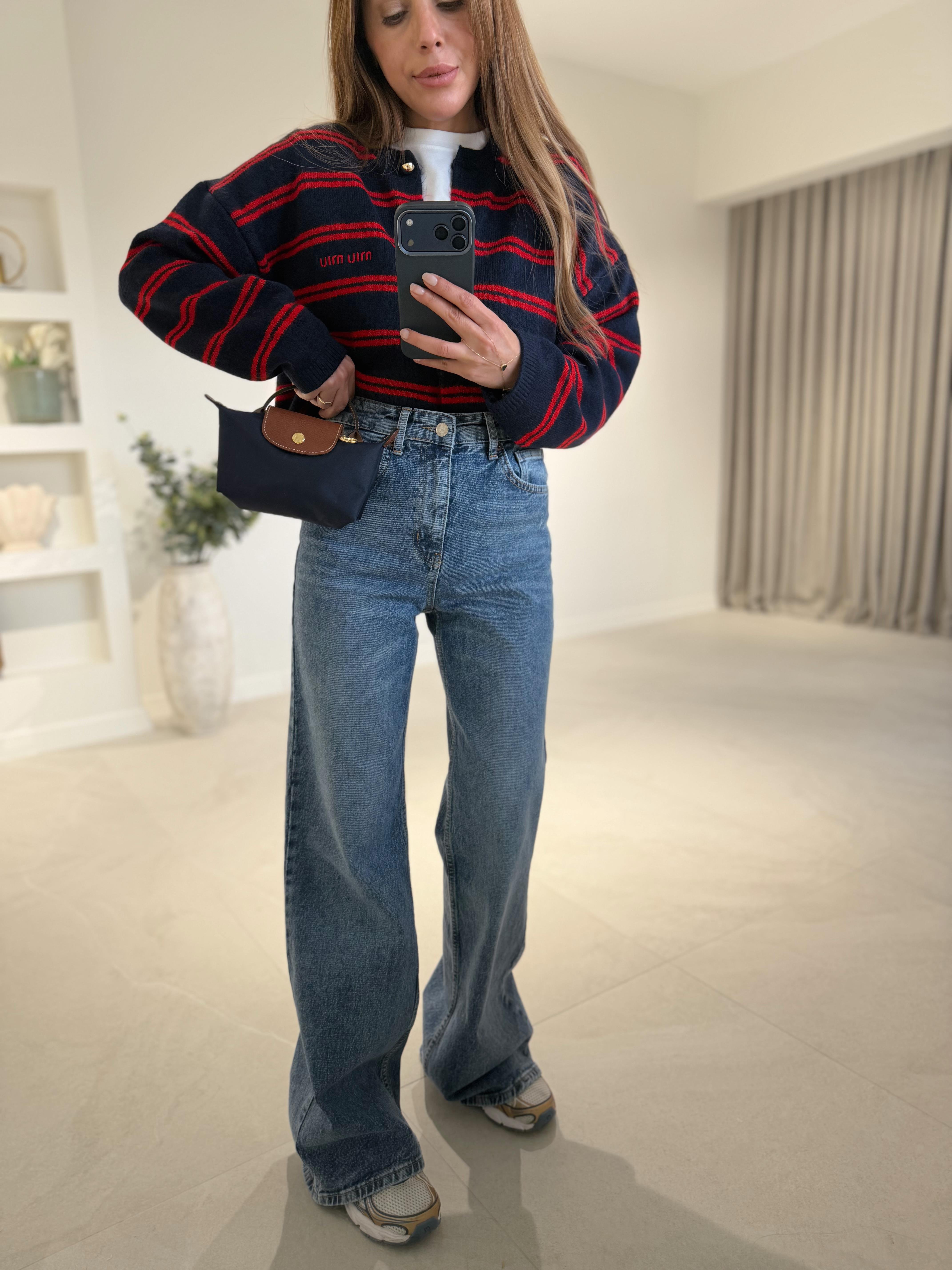 MD Muadil Koyu Açık Mavi Wide Leg Jean