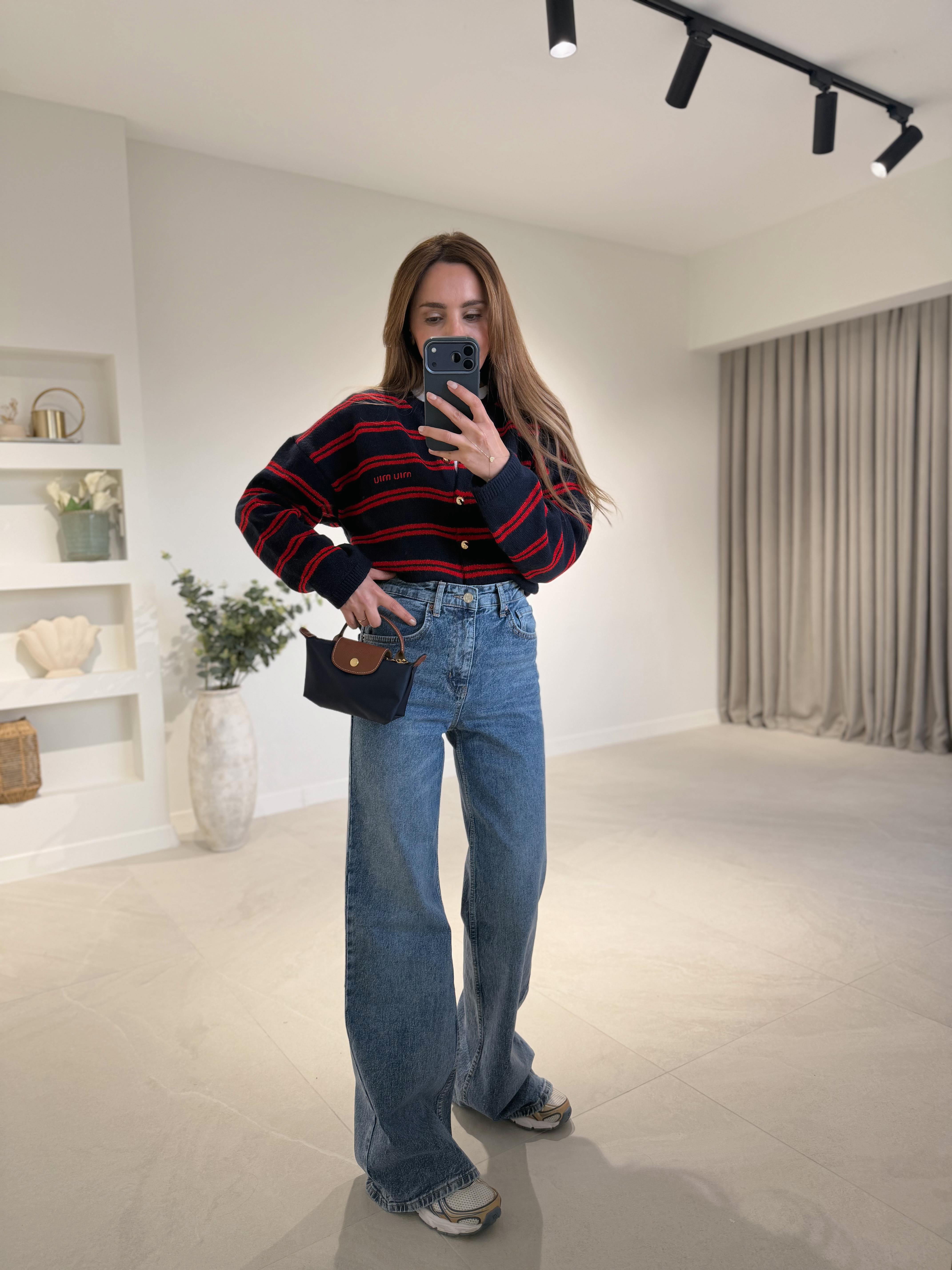 MD Muadil Koyu Açık Mavi Wide Leg Jean