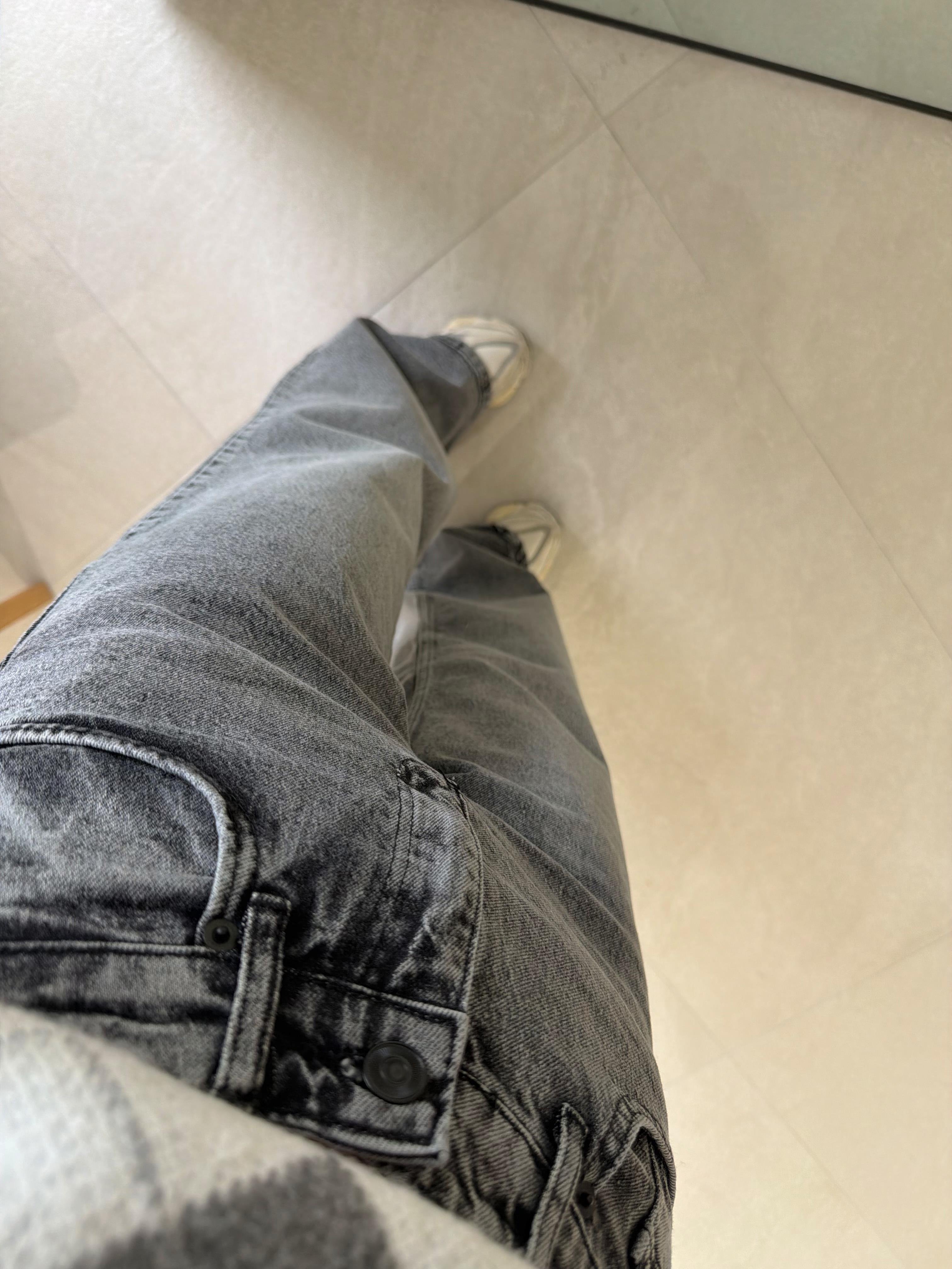 MD Muadil Koyu Gri Wide Leg Jean