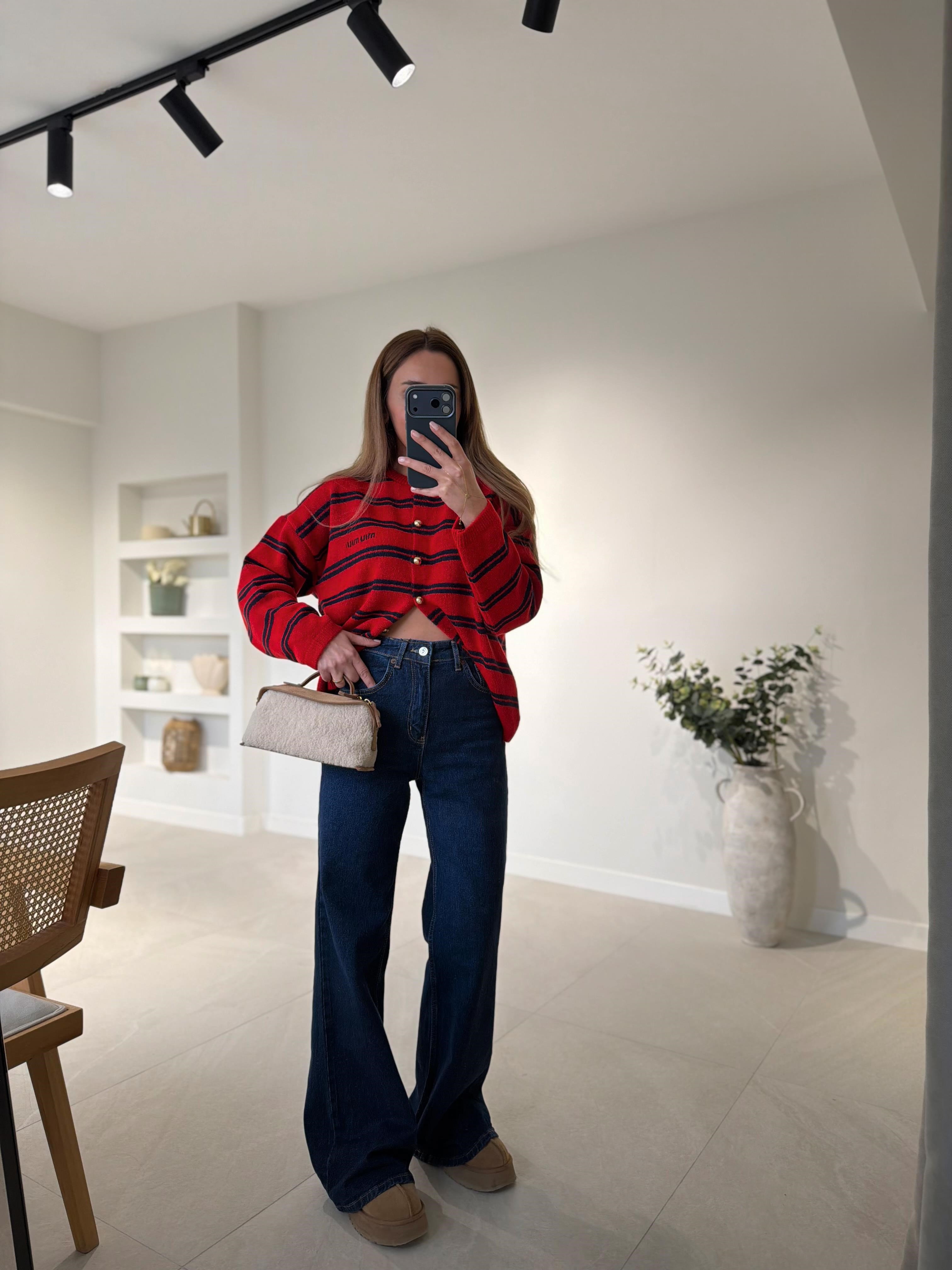 MD Muadil Koyu Lacivert Wide Leg Jean