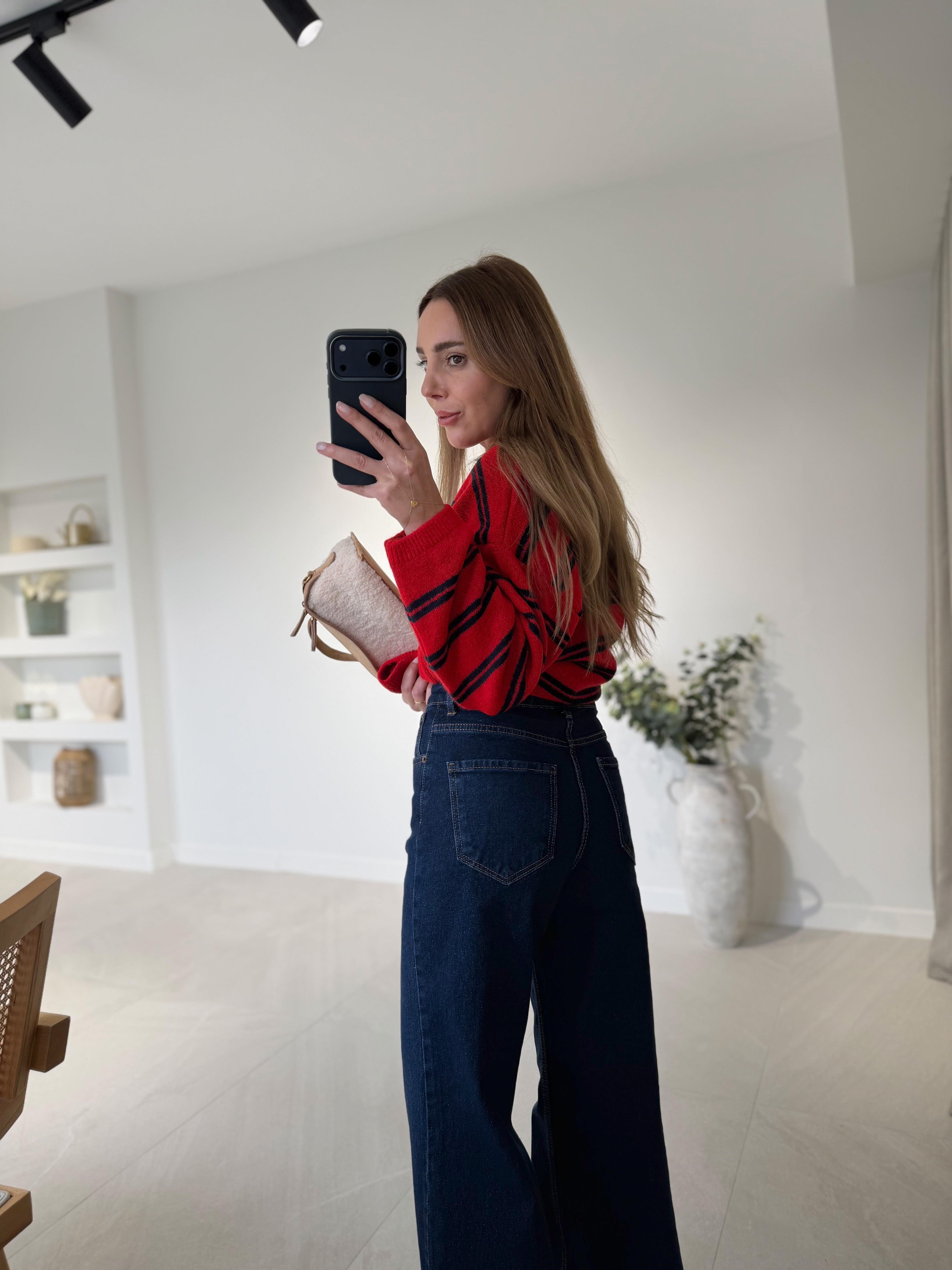 MD Muadil Koyu Lacivert Wide Leg Jean