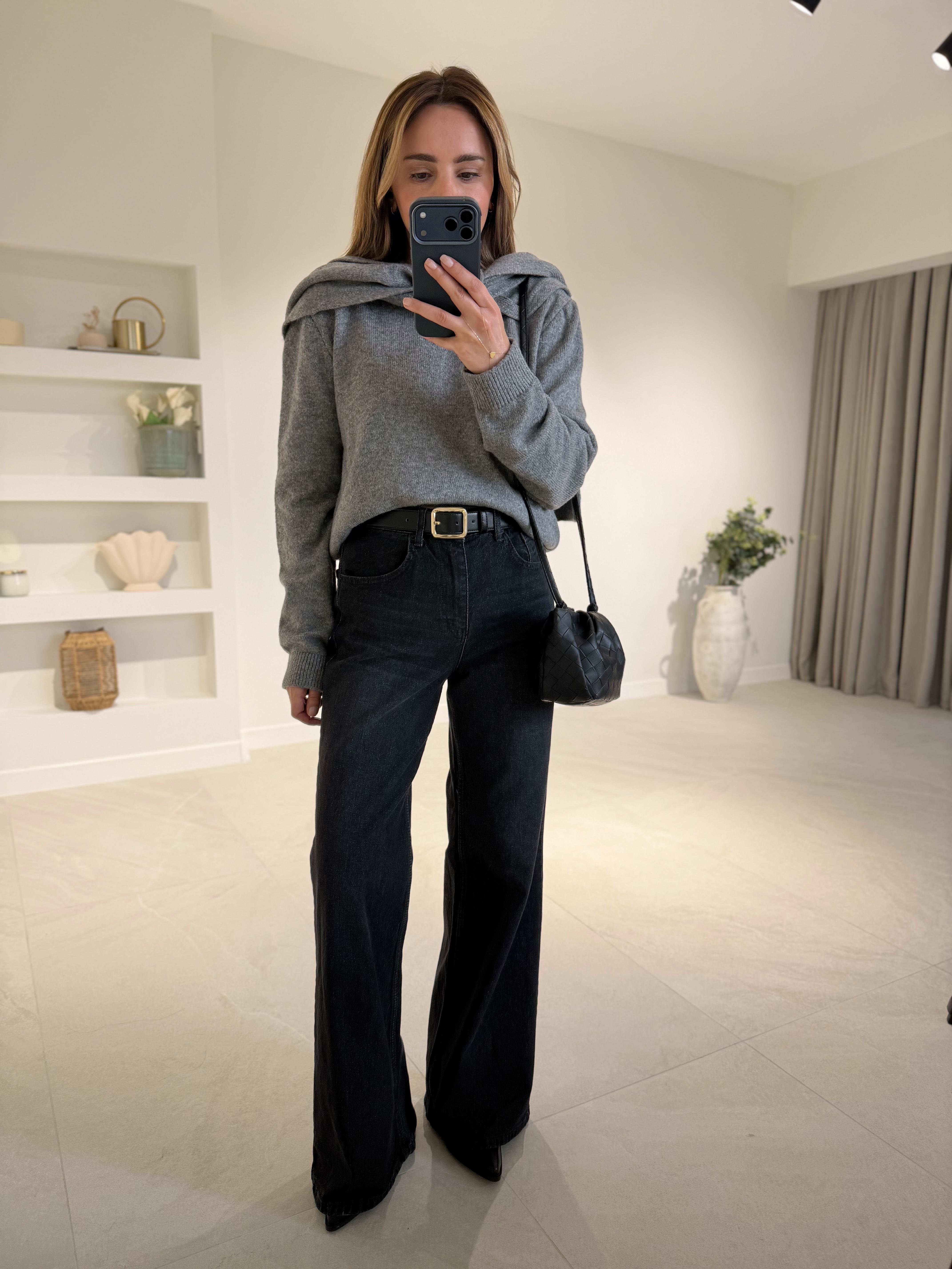 MD Muadil Siyah Wide Leg Jean