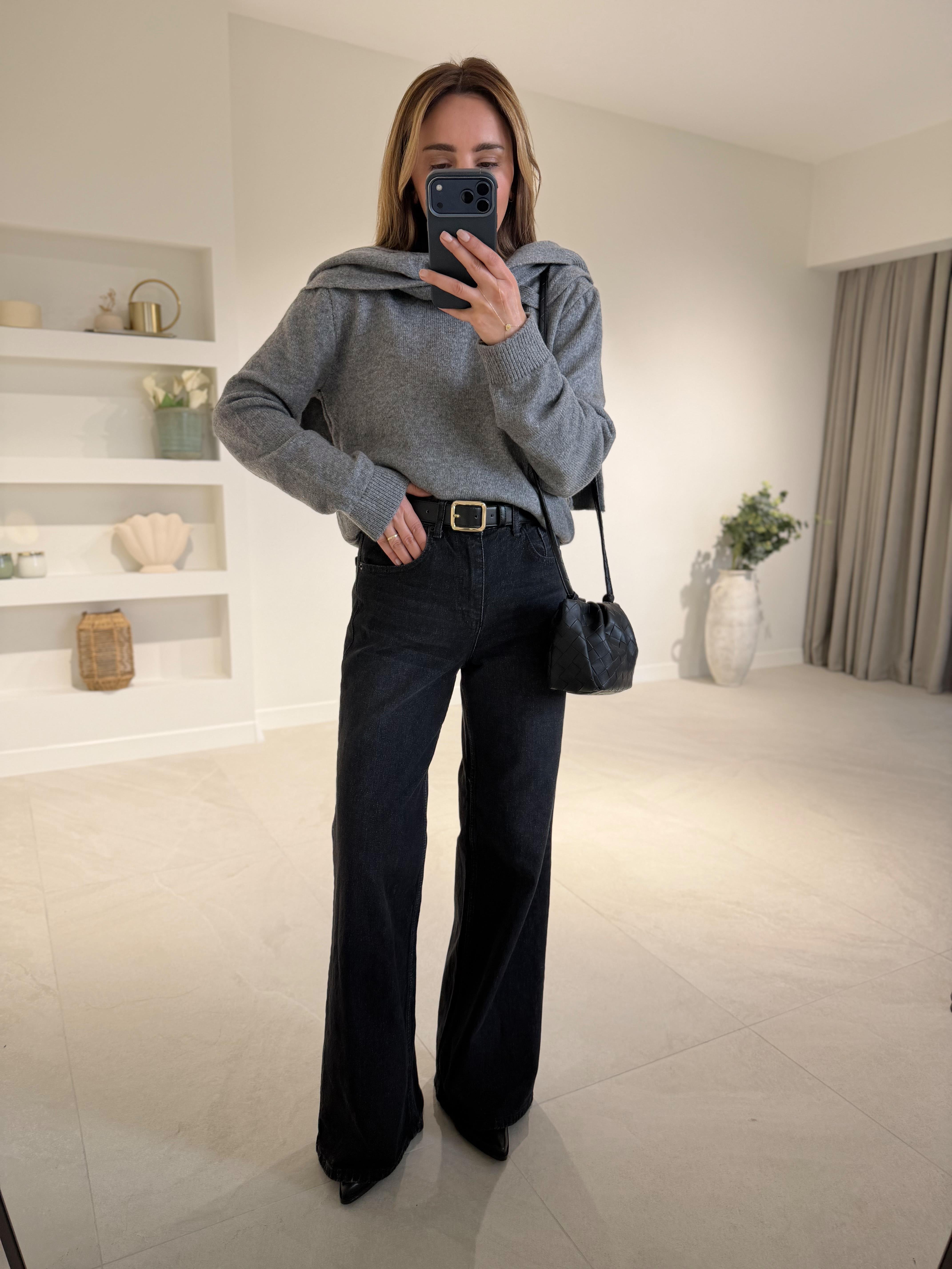 MD Muadil Siyah Wide Leg Jean